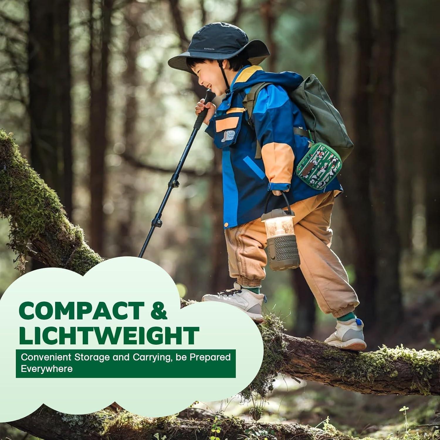 First Aid Kit for Kids - 107 Pieces, Small Travel for Car, Home, Outdoors, Sports, Camping, Backpacking, Mini First Aid Kit Includes Customized Band-Aids, Bandages