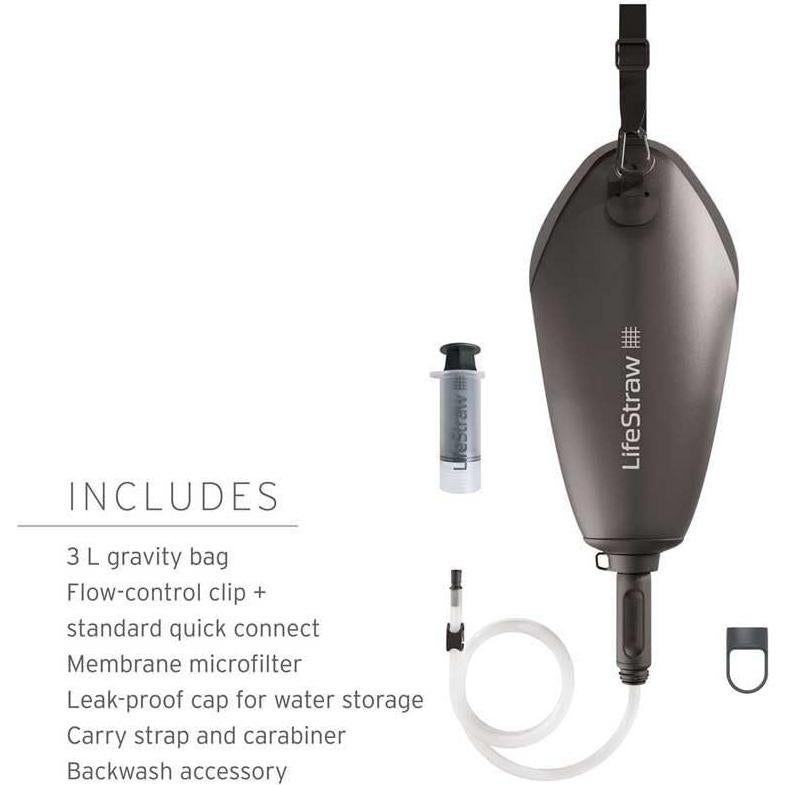 Filtro de Agua por Gravedad LifeStraw Peak 3L Gris Oscuro