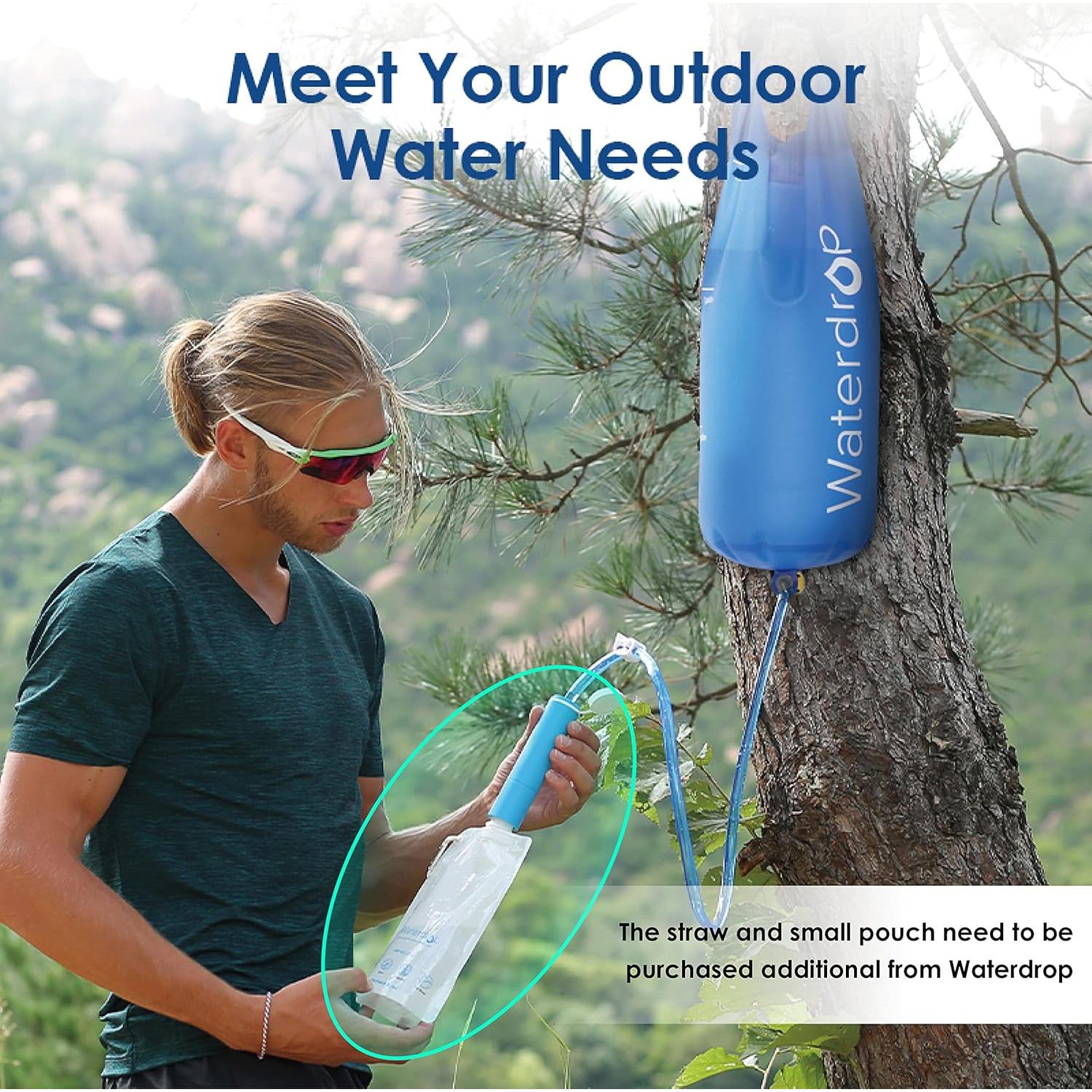 Bolsa de Agua por Gravedad Waterdrop 5.68L Plegable para Camping