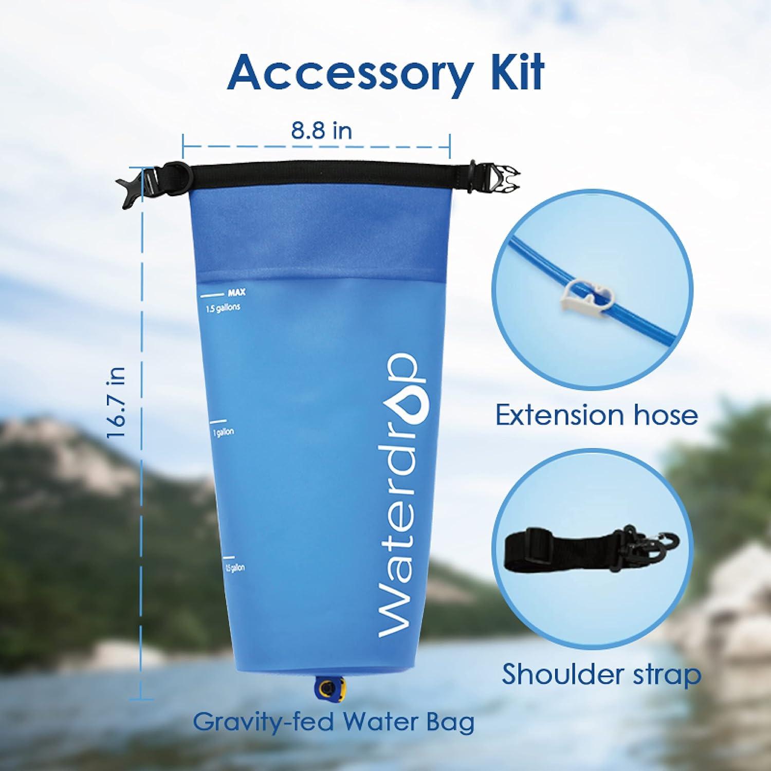 Bolsa de Agua por Gravedad Waterdrop 5.68L Plegable para Camping