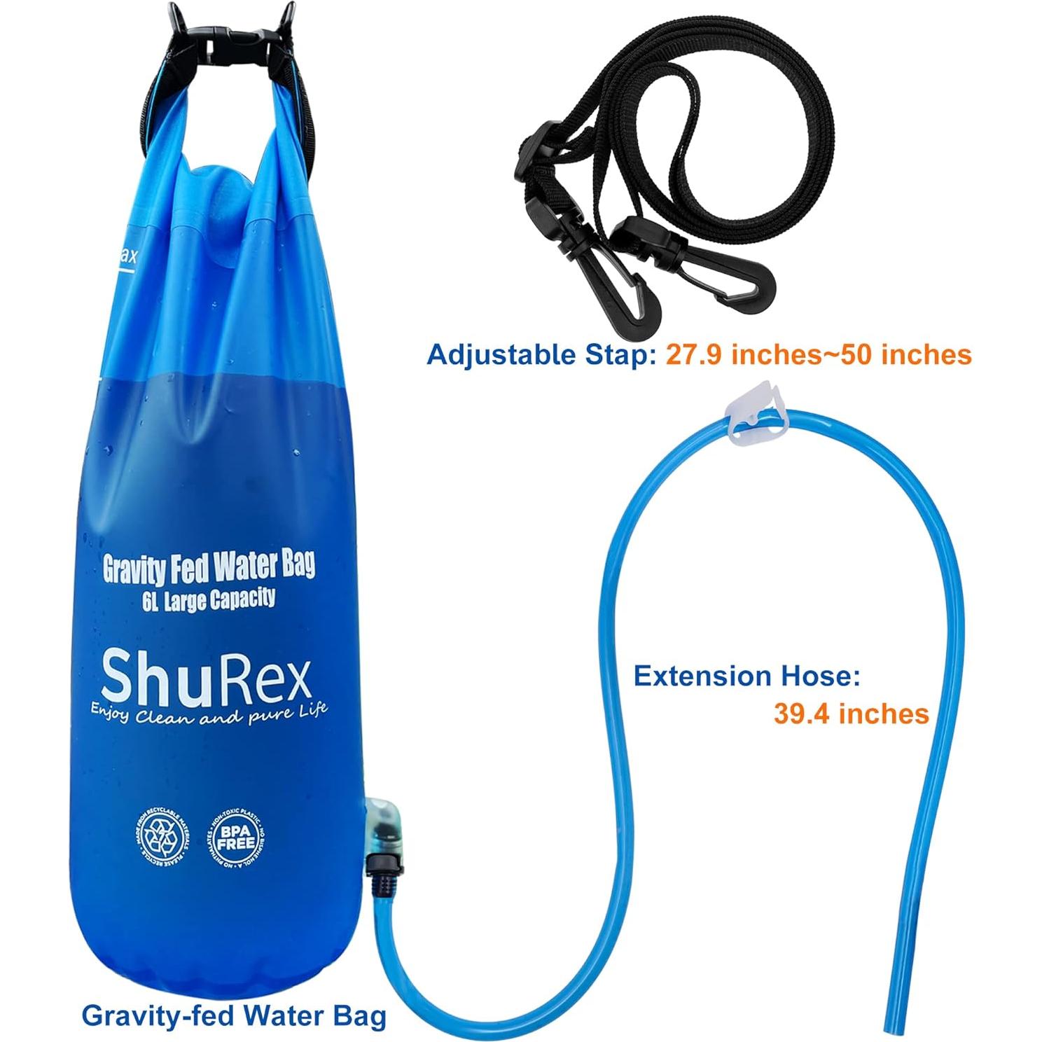 Bolsa de Agua por Gravedad ShuRex 6L Libre de BPA Plegable