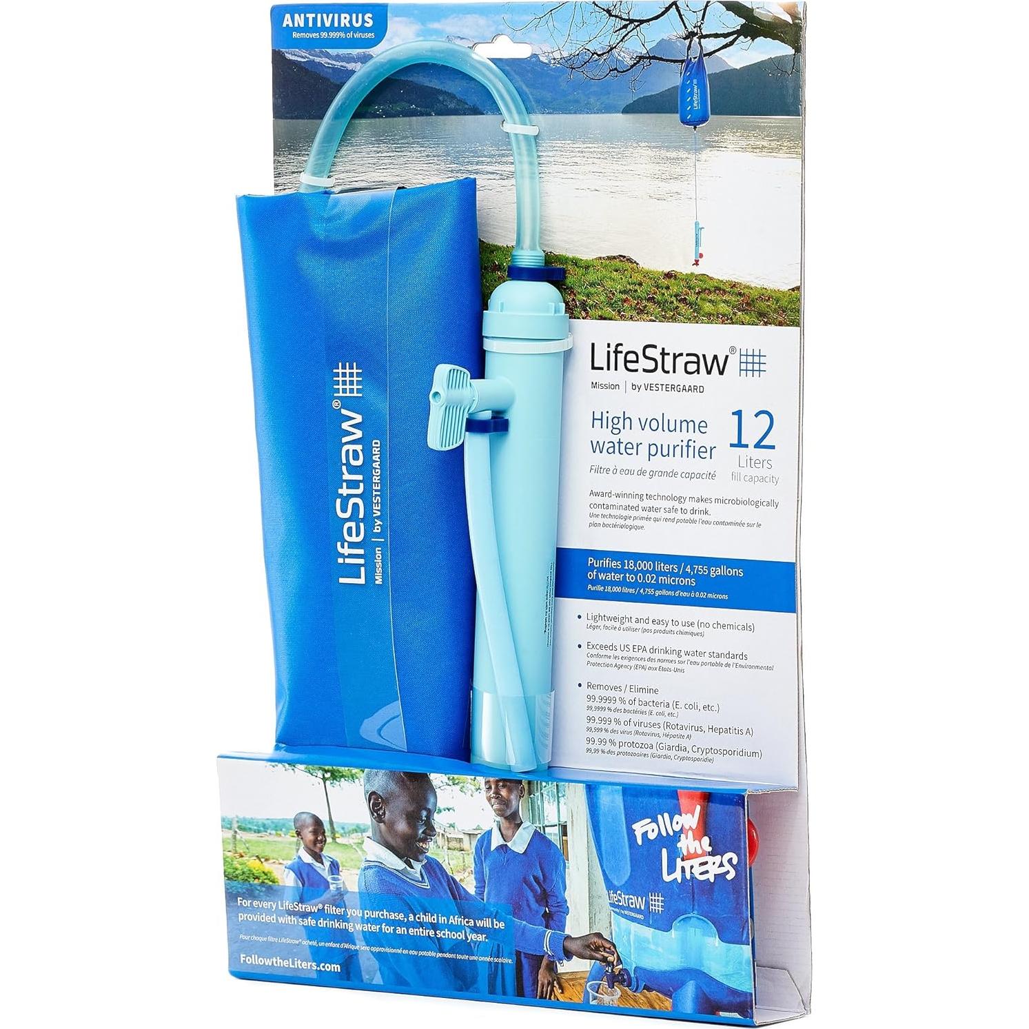 Purificador de Agua Gravity-Fed LifeStraw Mission 12L