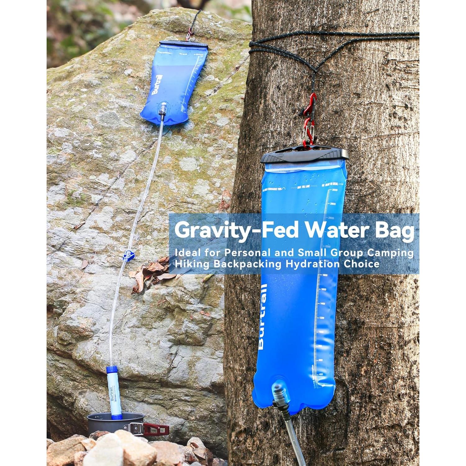 Bolsa de Agua por Gravedad Burtrail 3L Plegable para Camping