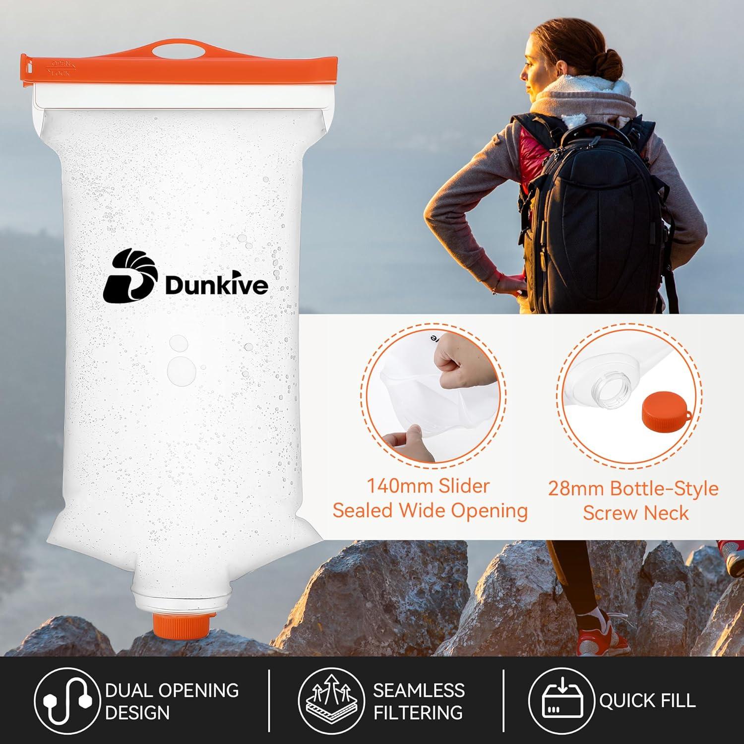 Bolsa de Agua Colapsable 2L Dunkive con Filtro 28mm TPU