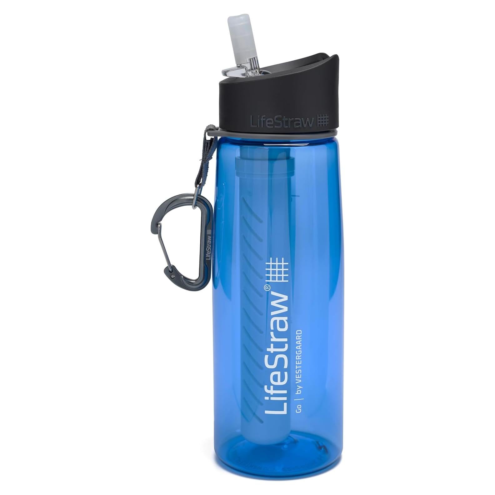 Botella de Filtro de Agua LifeStraw Go 650ml Azul Reutilizable