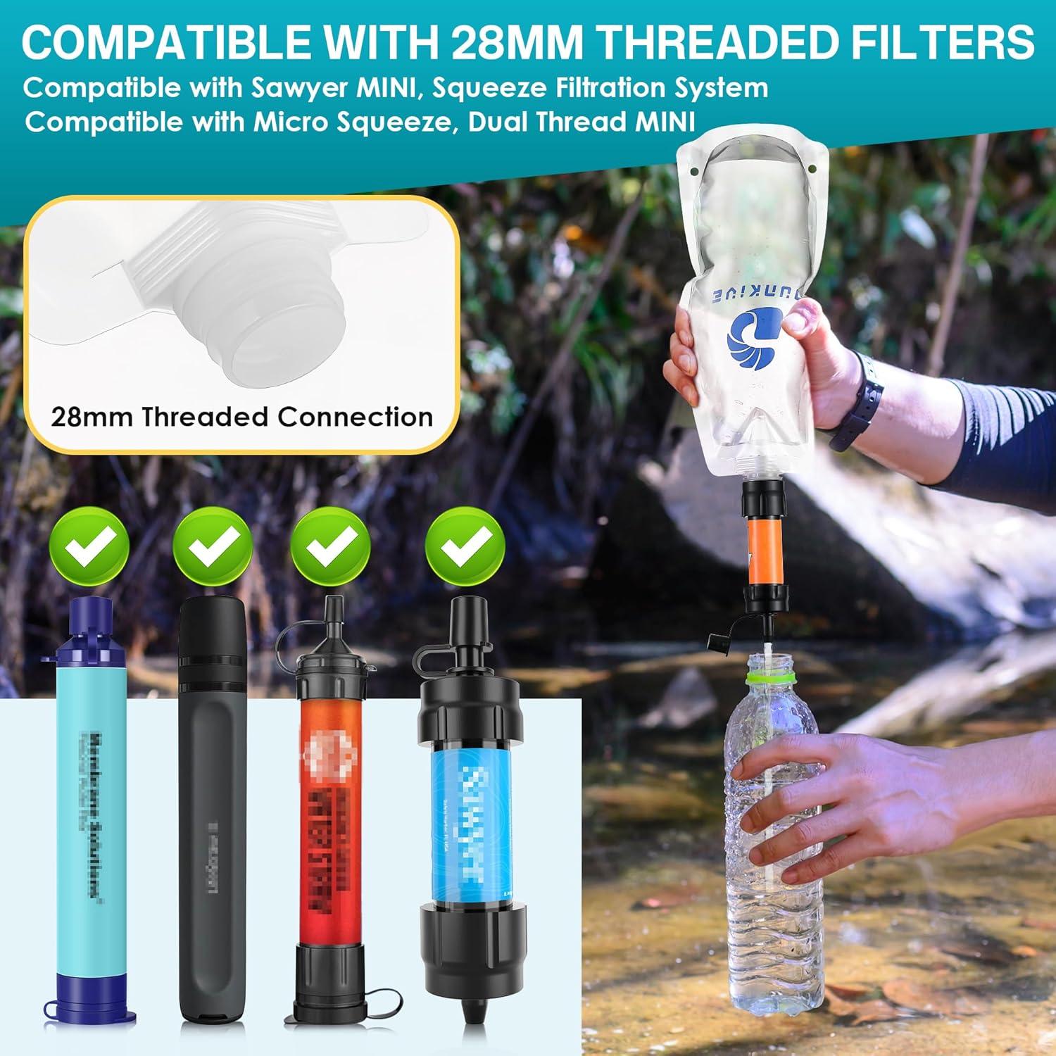 Botellas de Agua Plegables Dunkive 1L - 4 Unidades Reutilizables