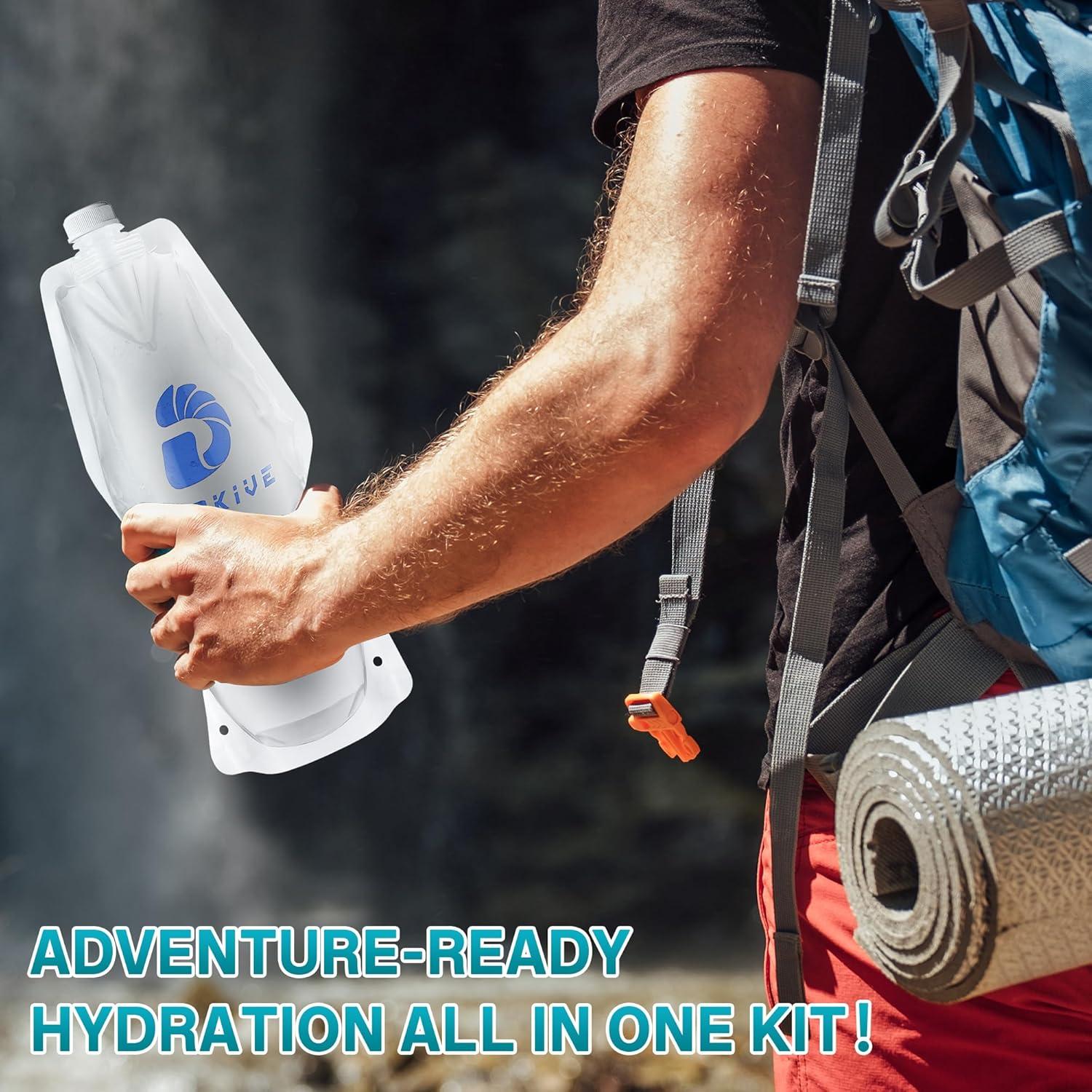 Botellas de Agua Plegables Dunkive 1L - 4 Unidades Reutilizables