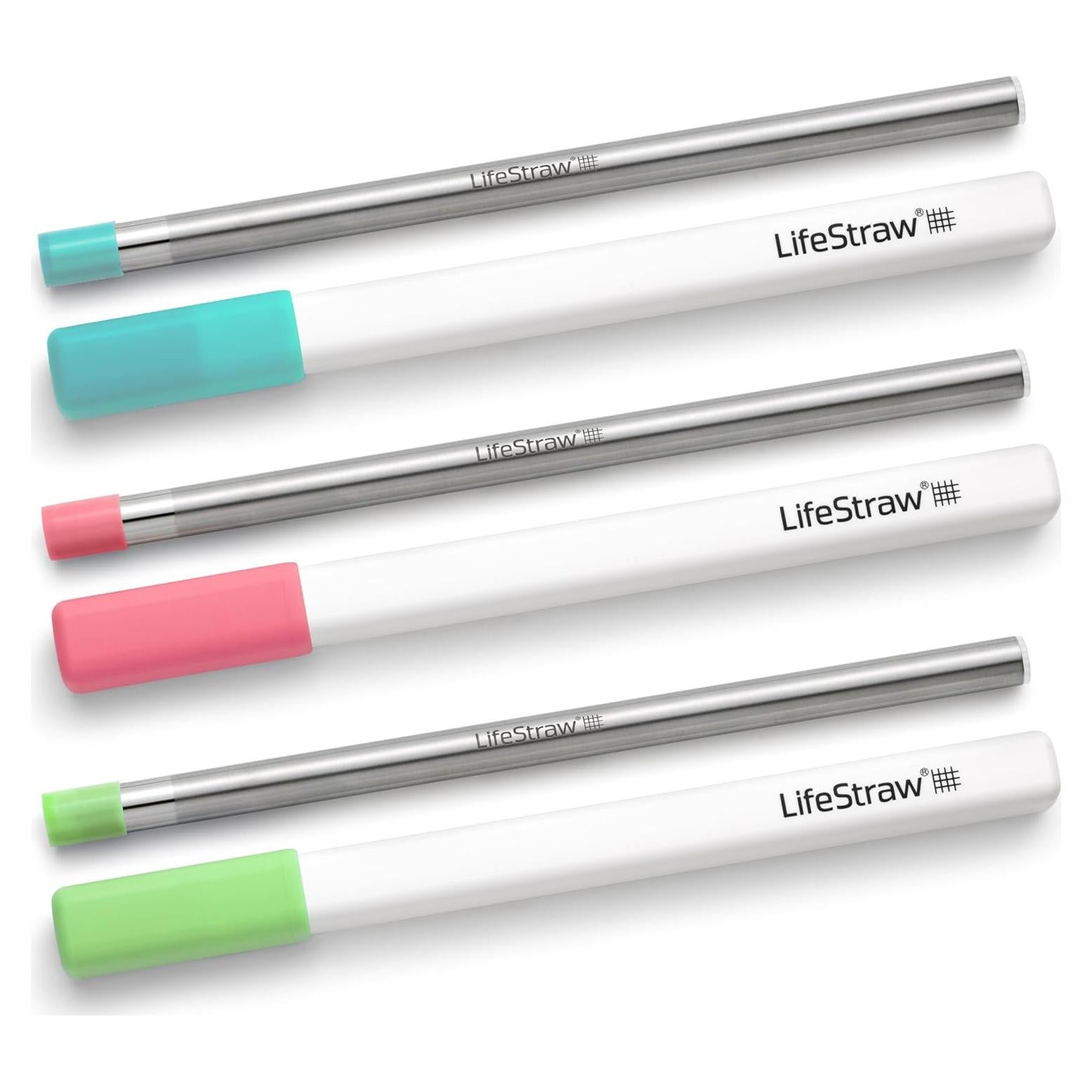 Popote de Filtración de Agua LifeStraw - Acero Inoxidable, 3 Piezas