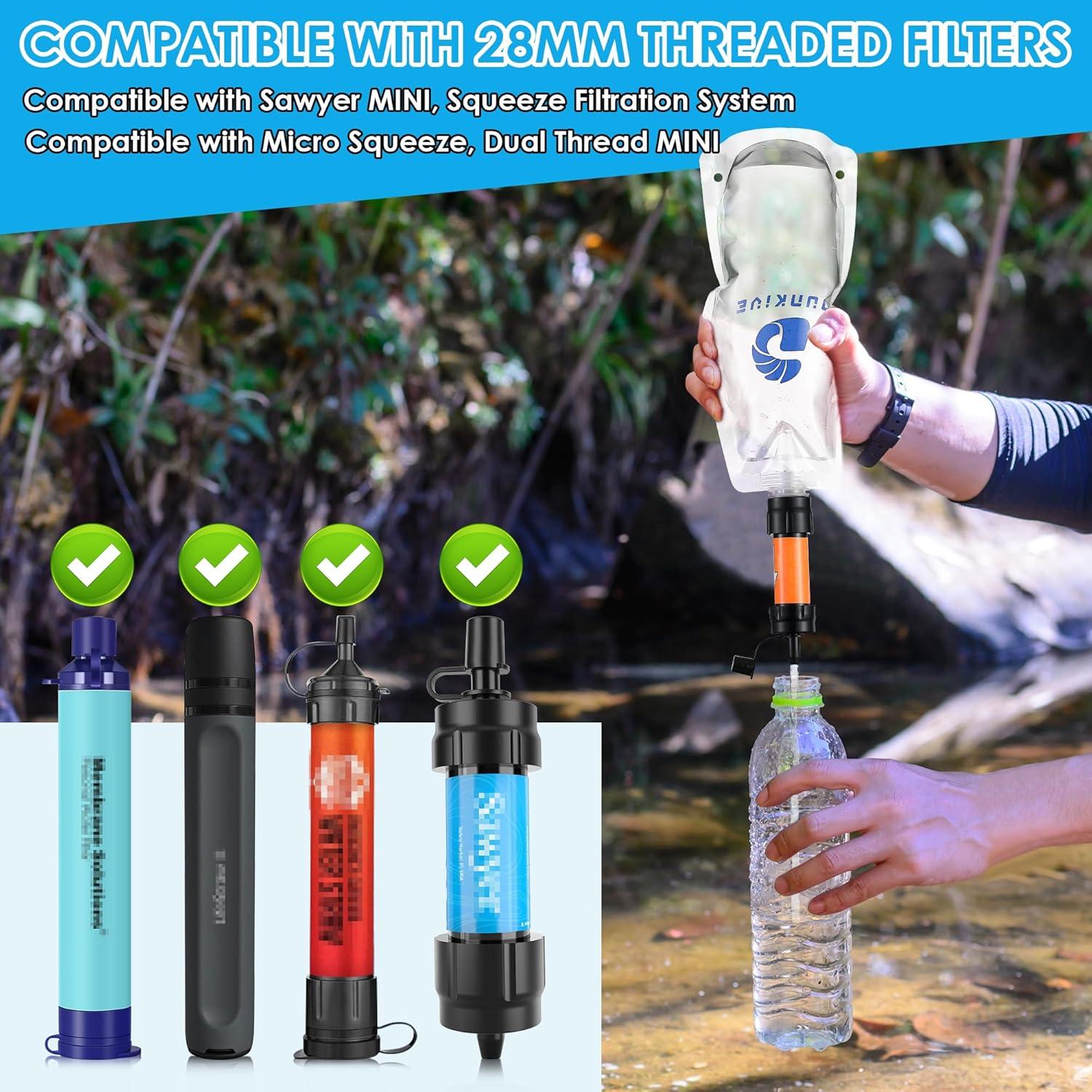 Botellas de Agua Plegables Dunkive 1L - Pack de 4 Transparentes