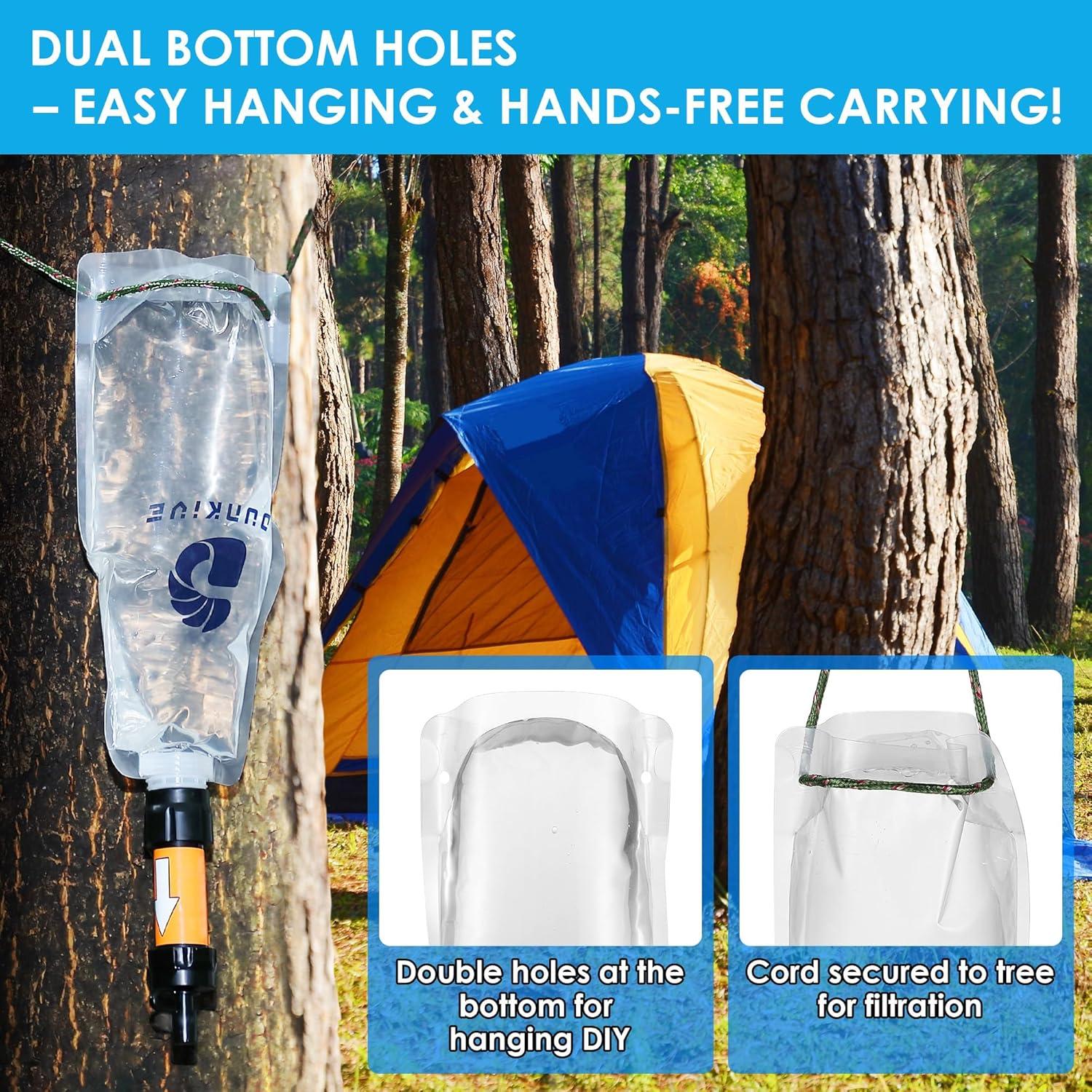 Botellas de Agua Plegables Dunkive 1L - Pack de 4 Transparentes