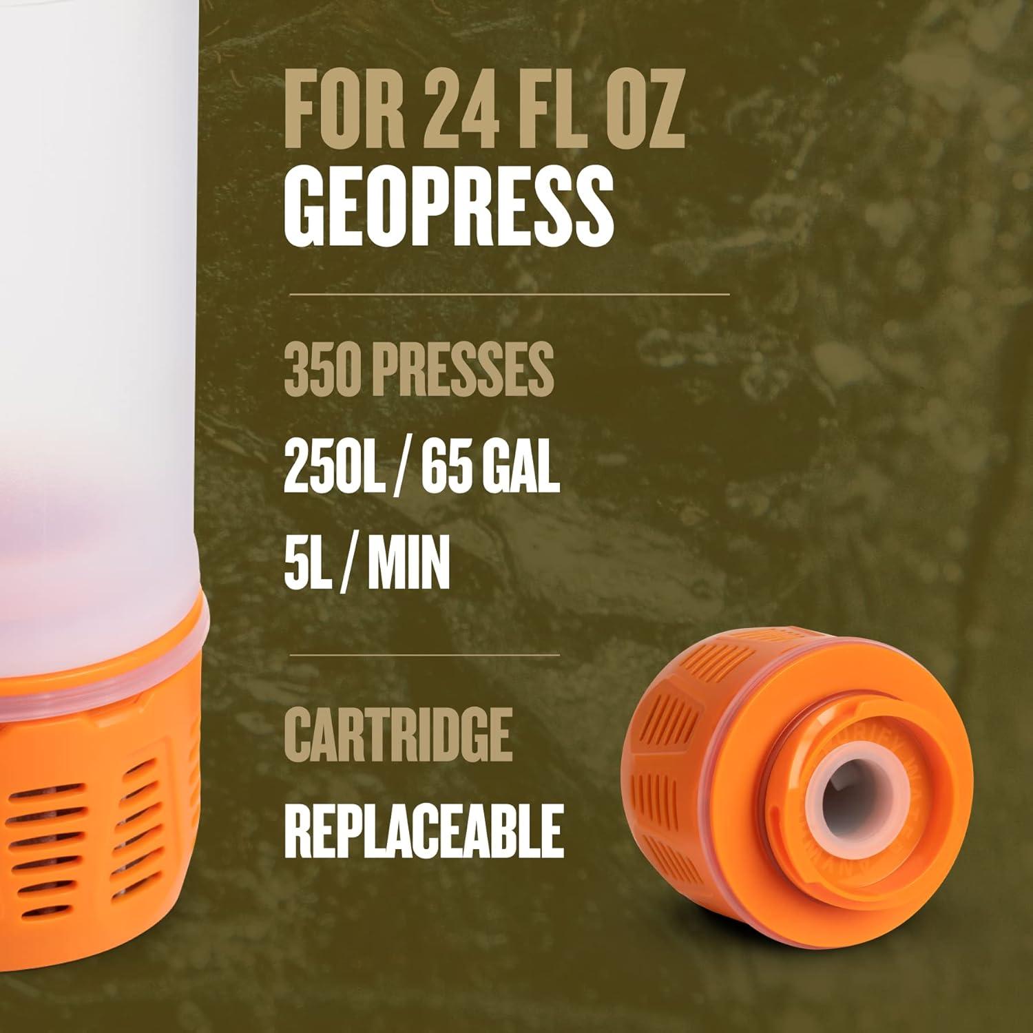 Cartucho de Filtro GRAYL GeoPress 710 ml Naranja Alta Visibilidad