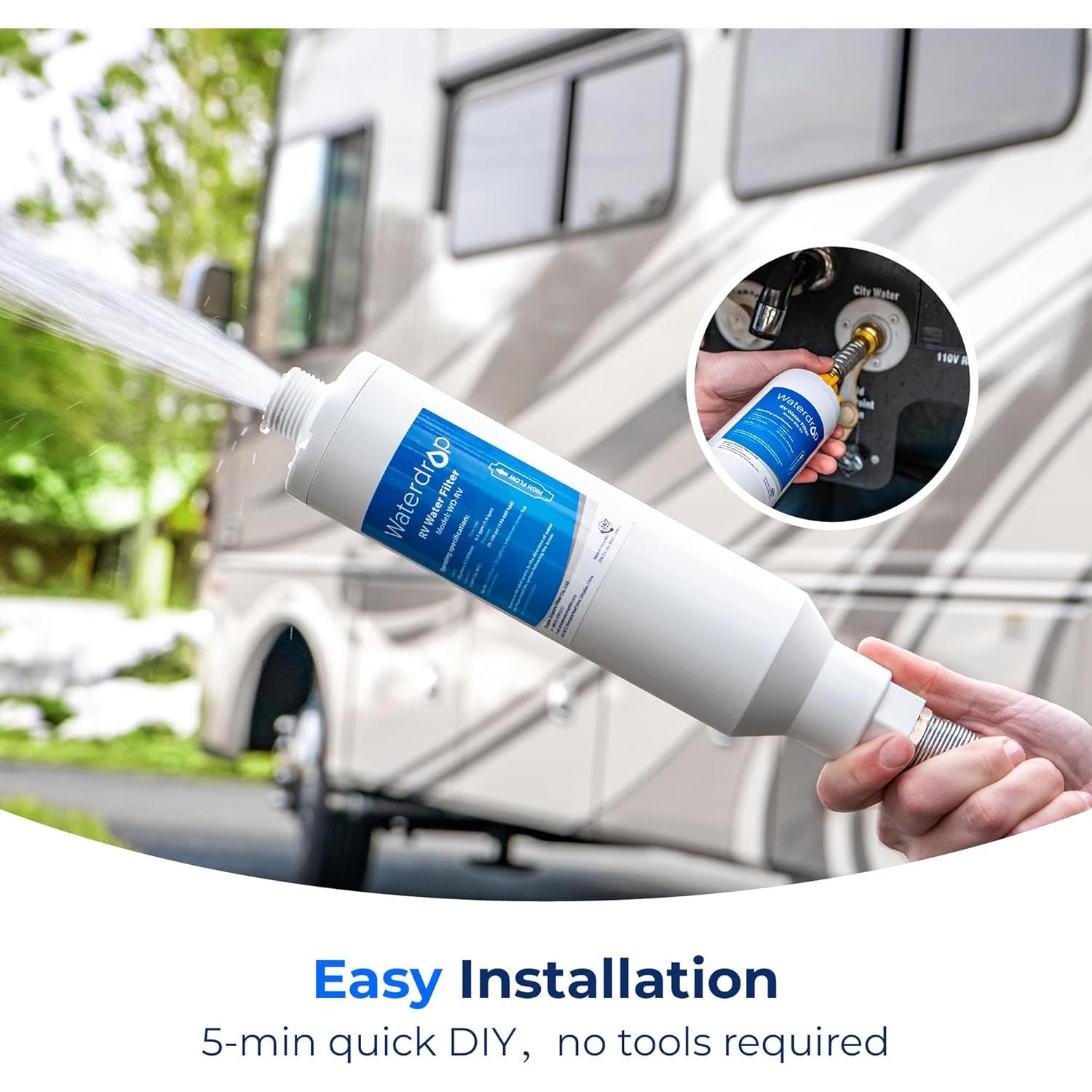 Filtro de Agua Waterdrop RV - Paquete de 2, Certificado NSF