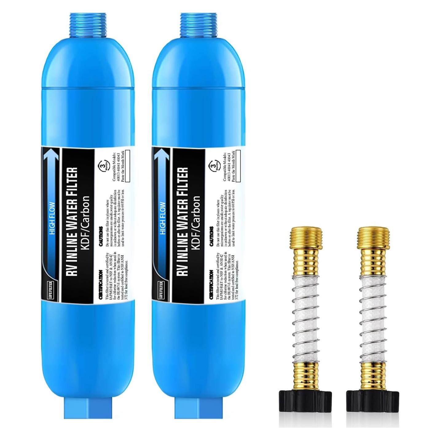 Filtro de Agua Inline Lifefilter RV - Paquete de 2, Reduce Cloro y Olores