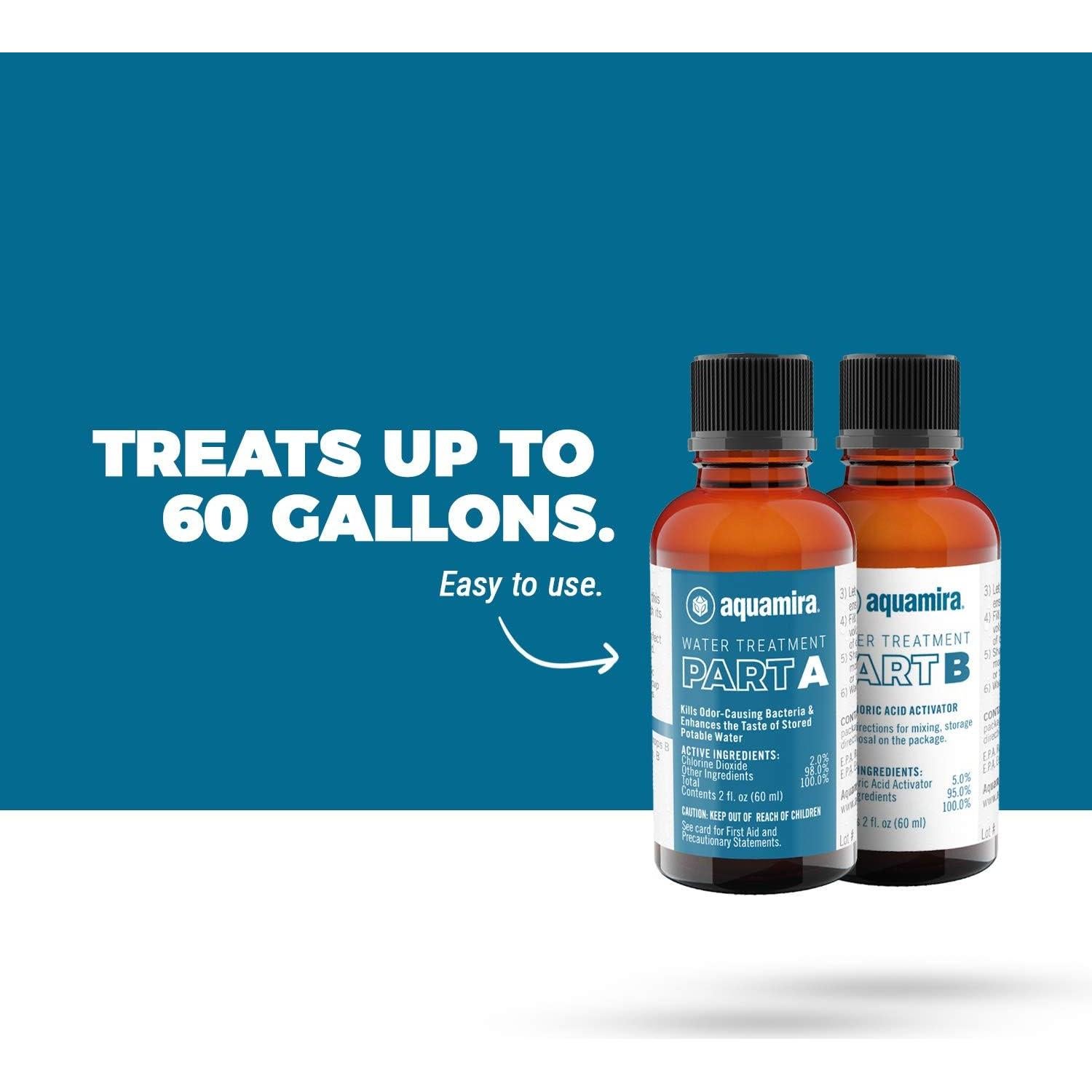 Tratamiento de Agua Aquamira 2 oz - Elimina Bacterias y Mejora Sabor