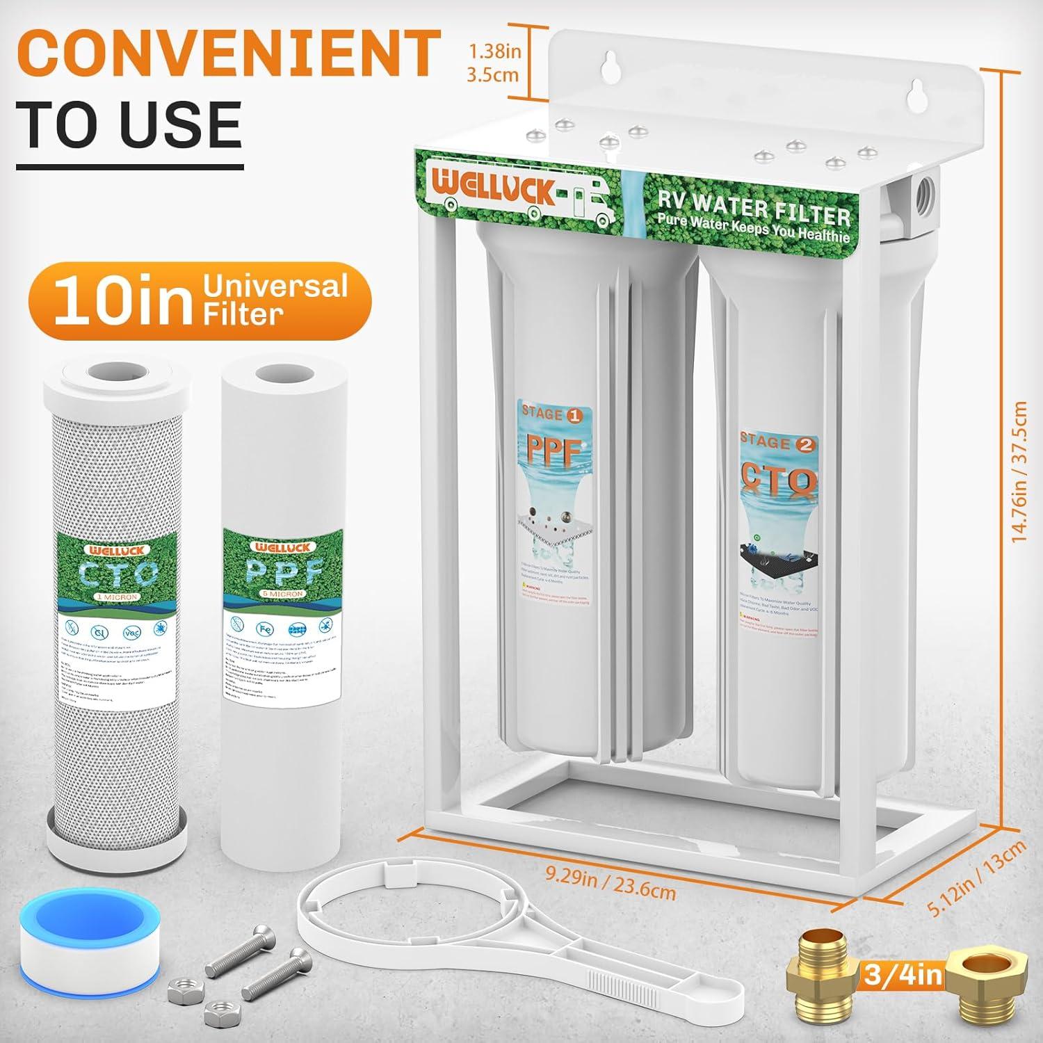 Filtro de Agua Doble Externo WELLUCK para RV 4.23 kg