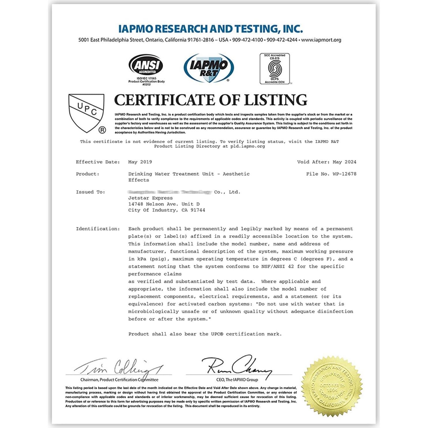 Filtro de Agua Inline Kohree 2 Unidades NSF, Reduce Cloro y Olores