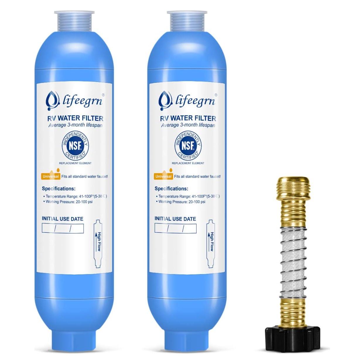 Filtro de Agua RV lifeegrn 2 Unidades, Reduce Olores y Sedimentos