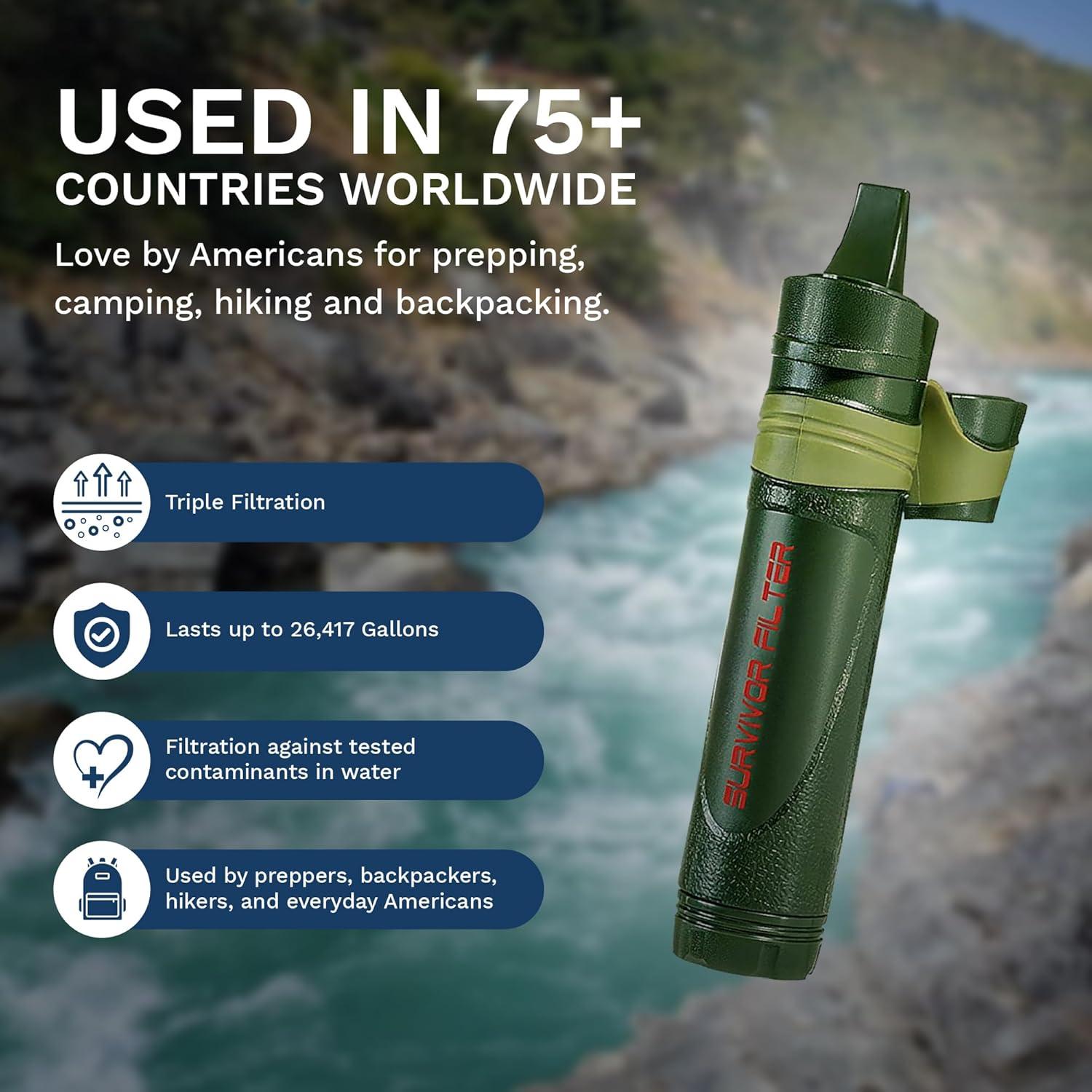 Filtro de Agua Portátil Survivor Filter L600 - 0.05 Micrones
