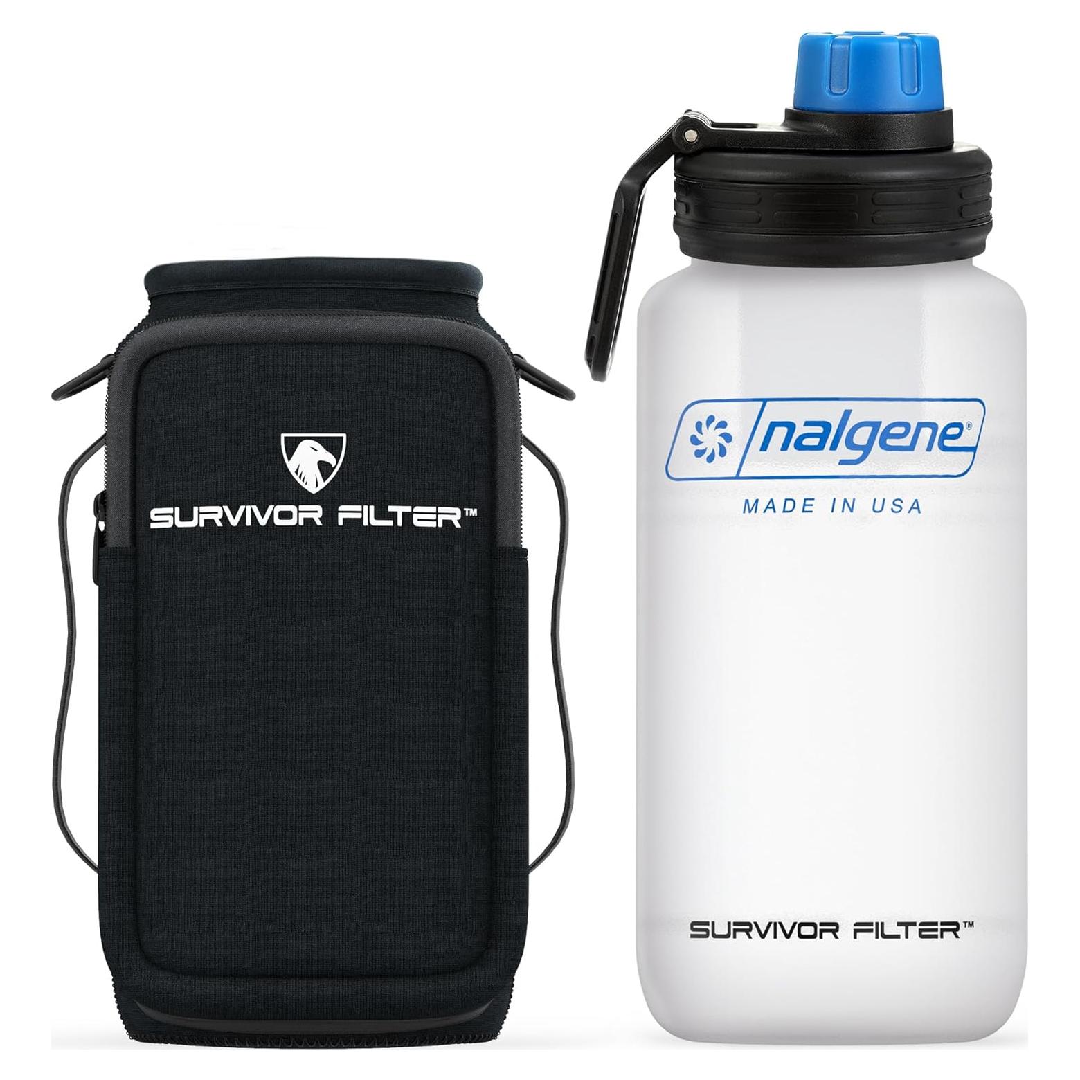 Botella de Filtro de Agua Survivor Filter 1L - Camping y Senderismo