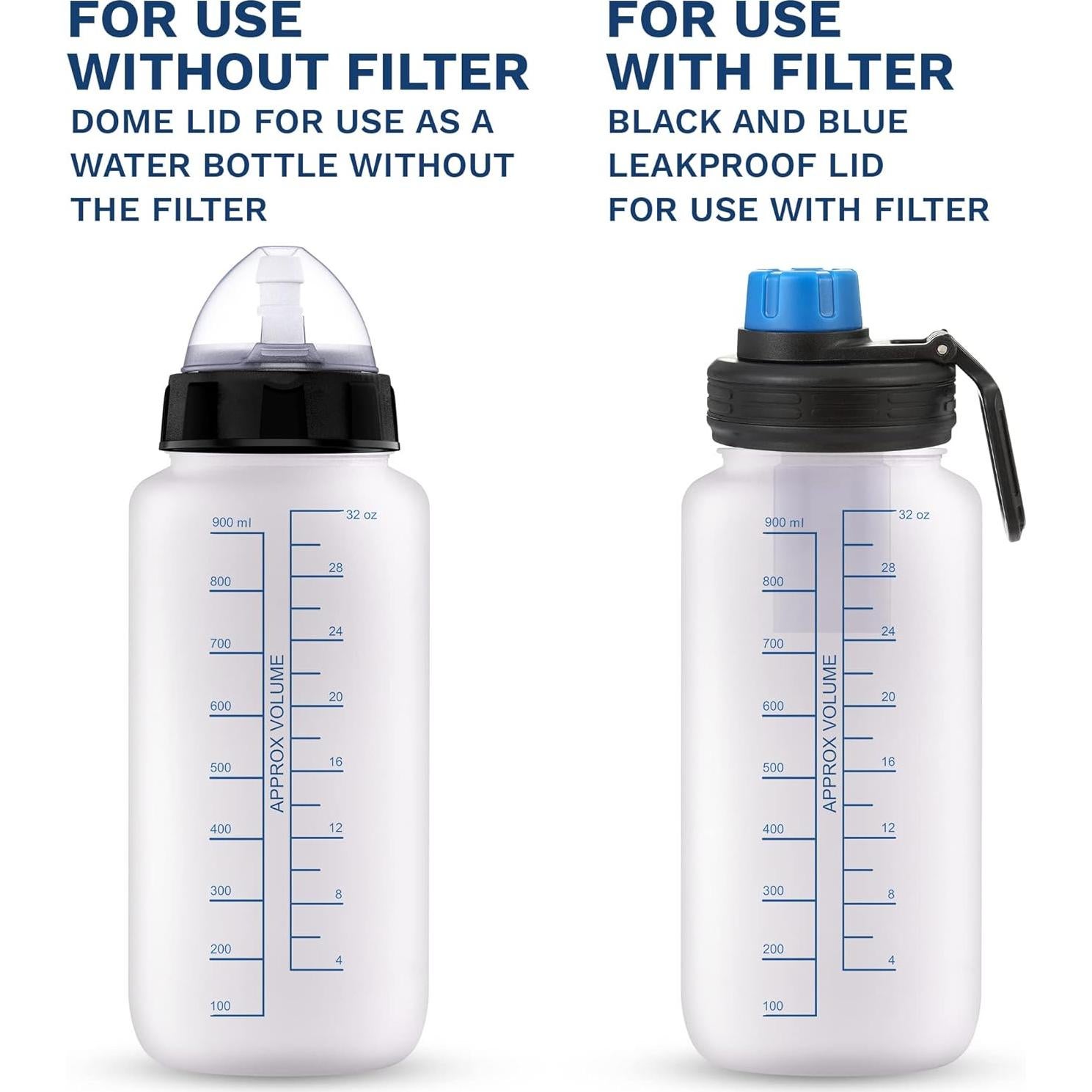 Botella de Filtro de Agua Survivor Filter 1L - Camping y Senderismo