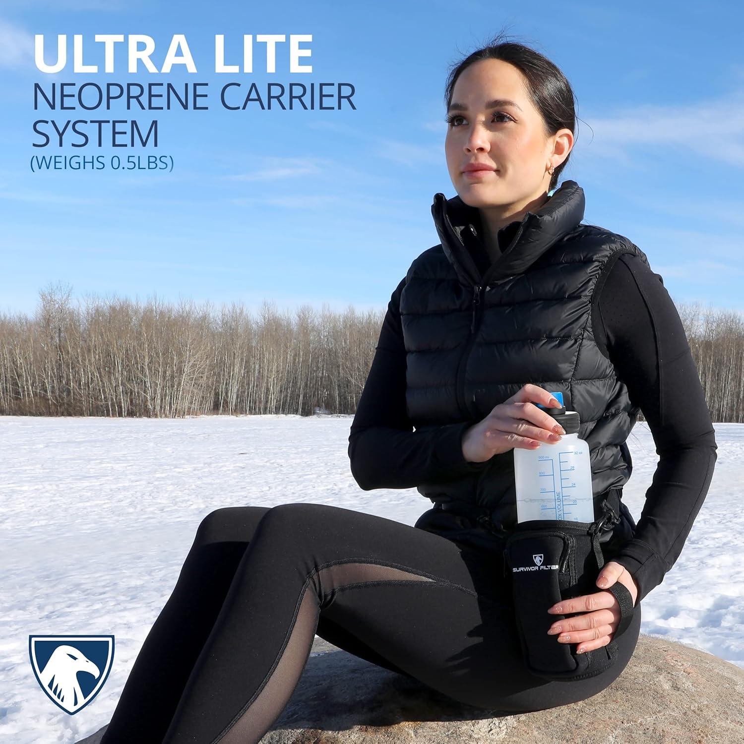 Botella de Filtro de Agua Survivor Filter 1L - Camping y Senderismo