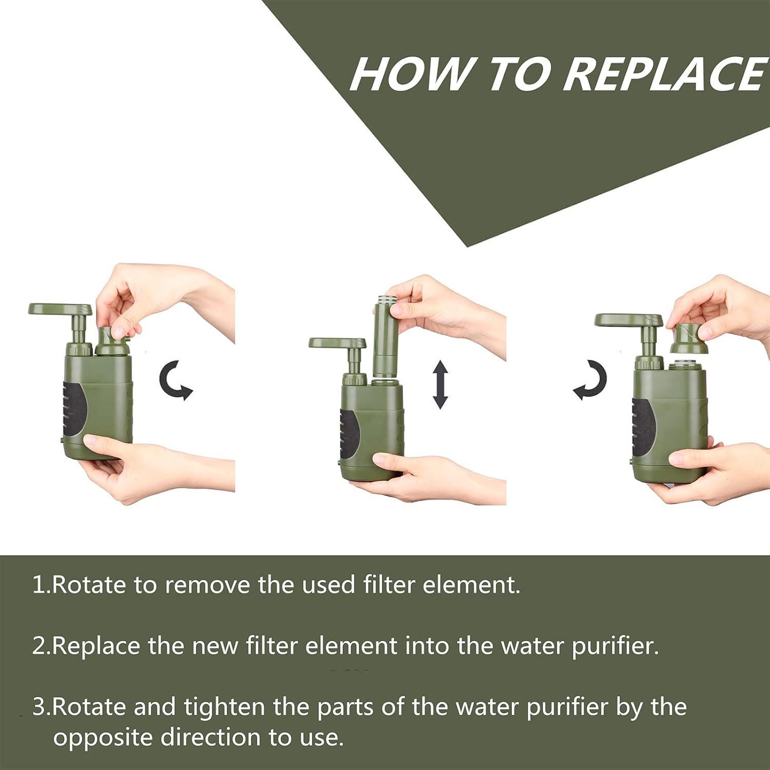 Filtro de Agua Portátil Purewell Survivor - Reemplazo 50,000 Galones