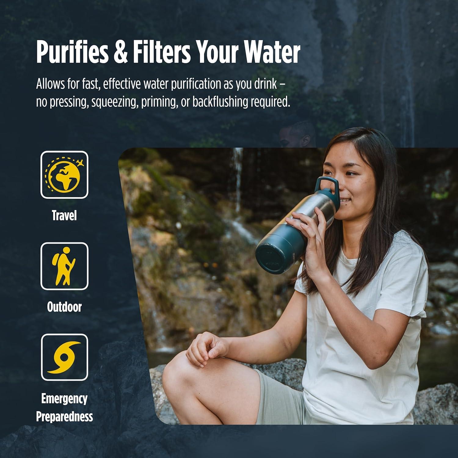 Purificador de Agua RapidPure + Botella Acero Aislada 0.7kg