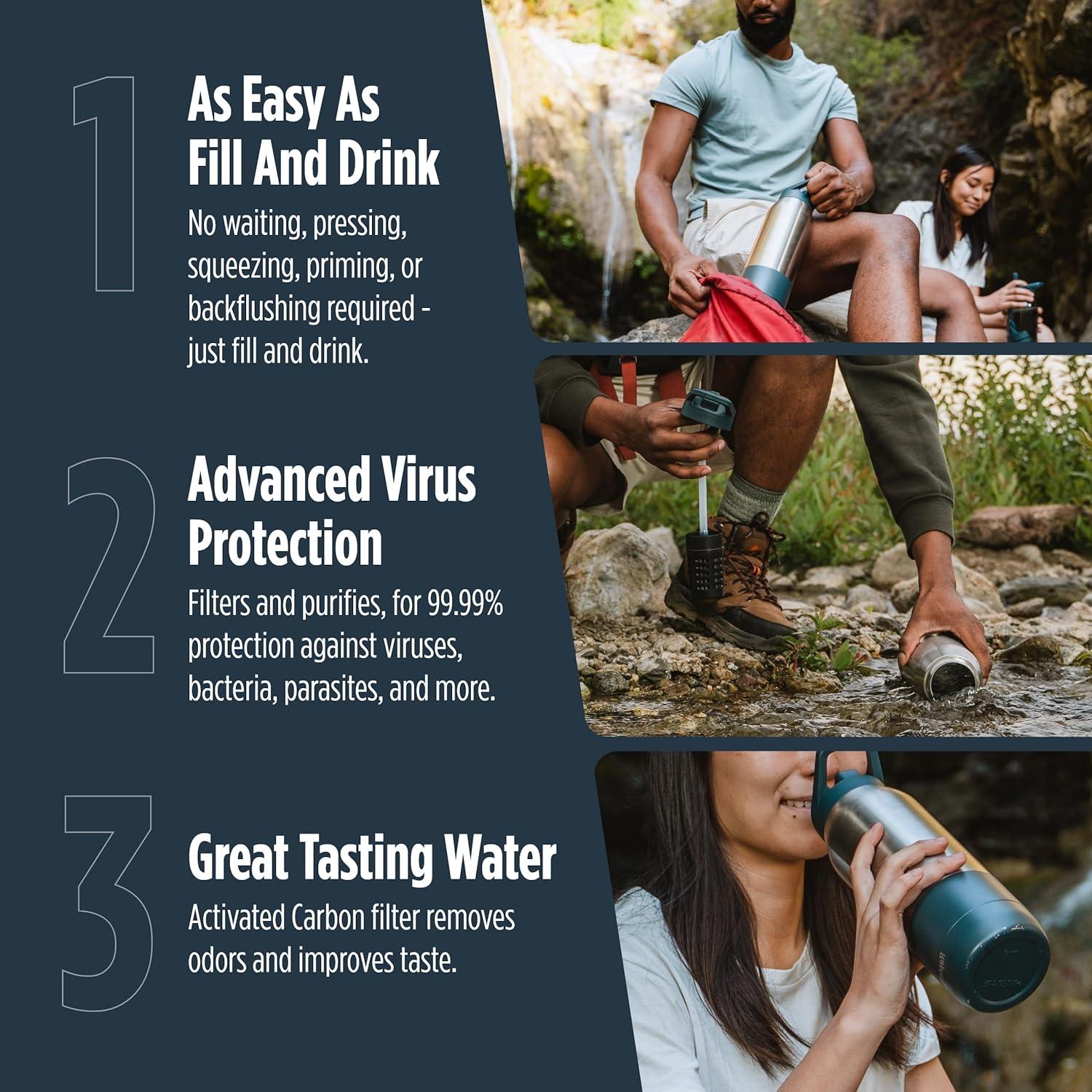 Purificador de Agua RapidPure + Botella Acero Aislada 0.7kg