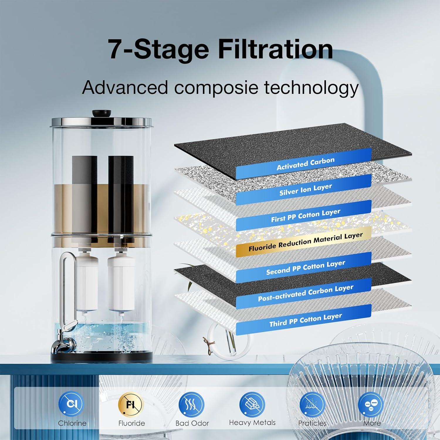 Filtros de Fluoruro Negros Joypur para Sistemas Berkey y Purewell - 2 Piezas