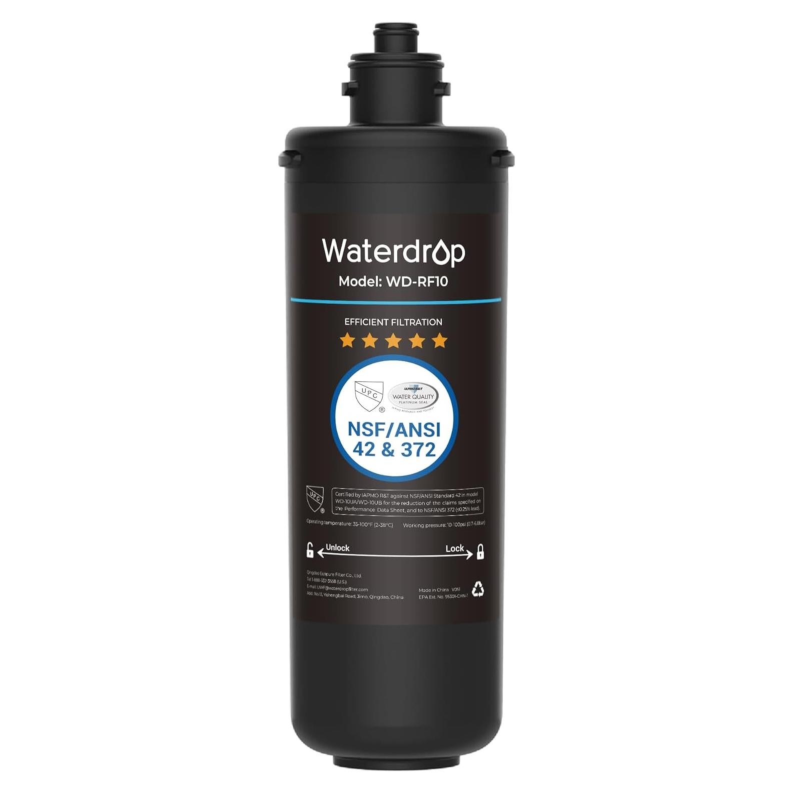 Cartucho de Filtro Waterdrop RF10 para Agua Bajo Fregadero