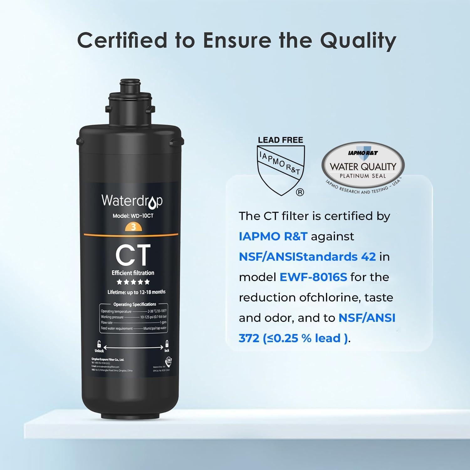 Filtro de agua Waterdrop TSA 3 etapas 4 unidades 2.24 kg