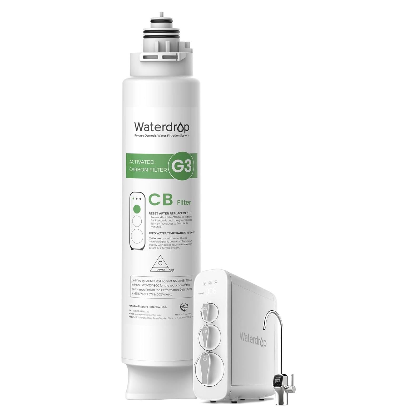 Filtro de Agua Waterdrop WD-G3-CB, Compatible con WD-G3-W