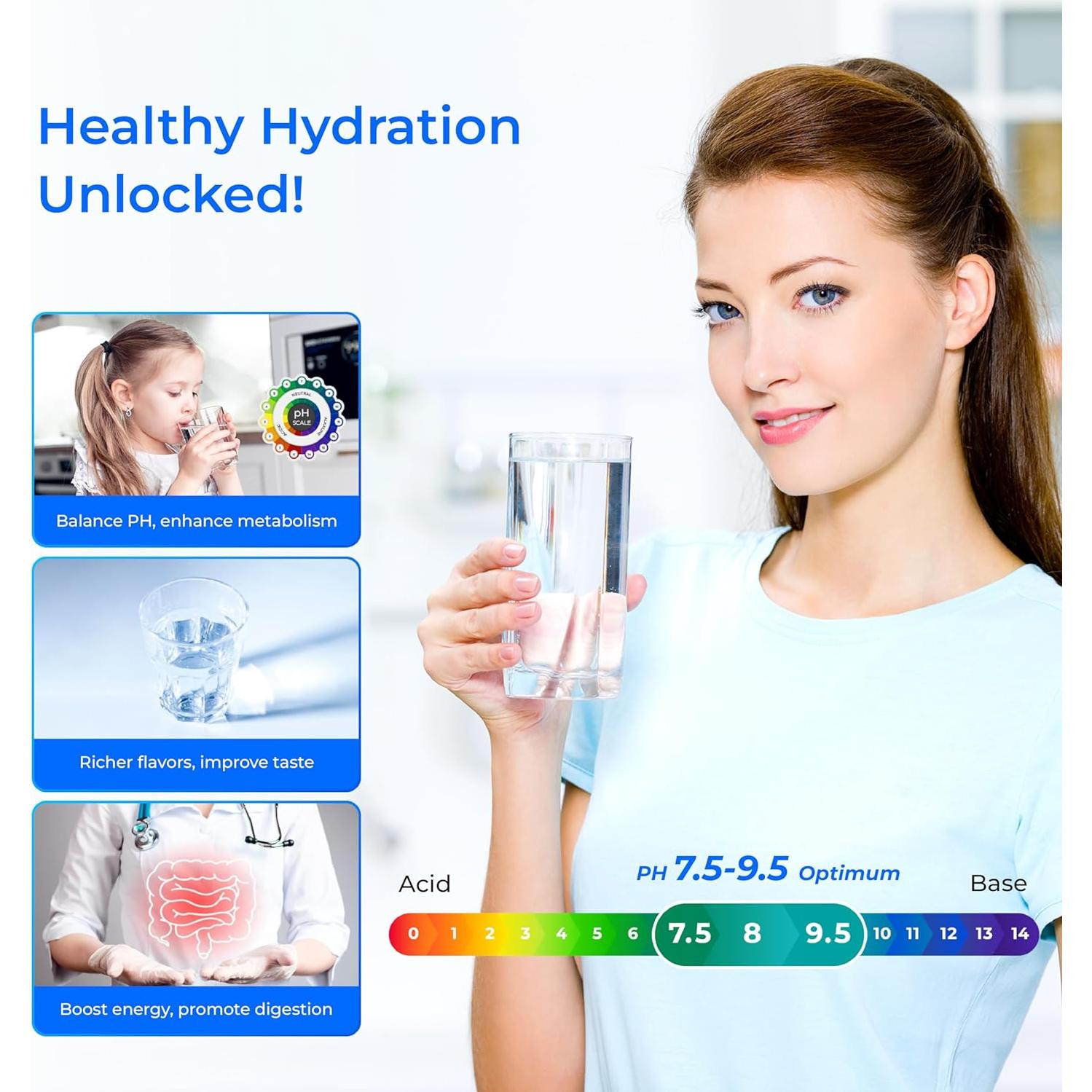 Filtro de Agua Alcalino Waterdrop WD-ALK35, pH 7.5-9.5