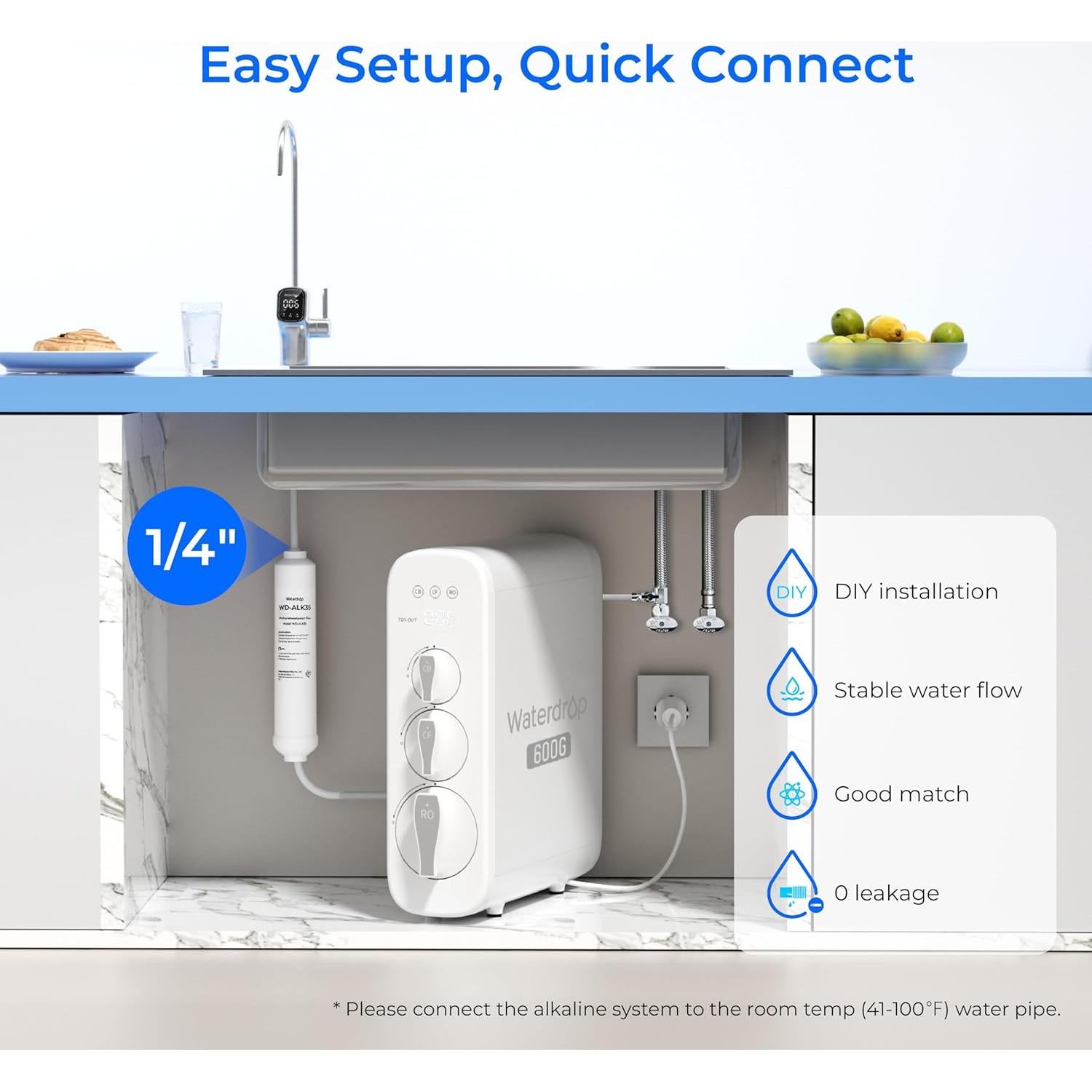 Filtro de Agua Alcalino Waterdrop WD-ALK35, pH 7.5-9.5