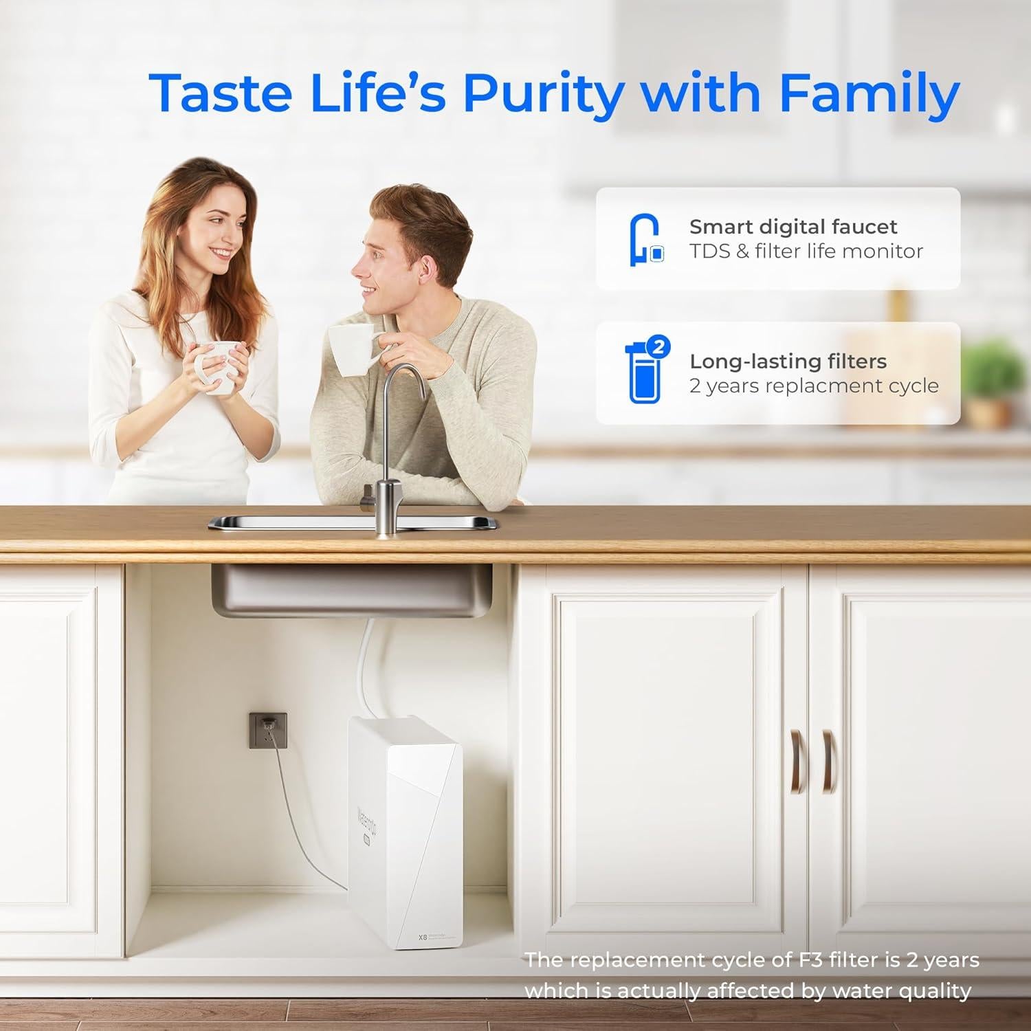 Sistema de Ósmosis Inversa Waterdrop WD-X8, 800 LPD, 9 Etapas