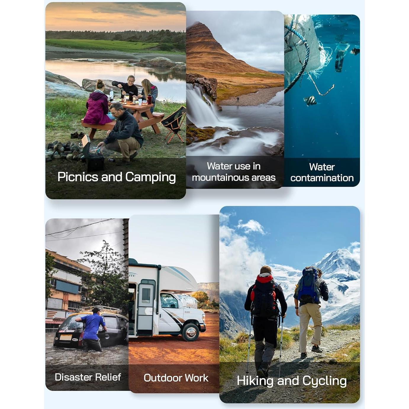 Filtro de Agua Portátil ALPSLUX 3 Etapas 2.09 kg para Camping