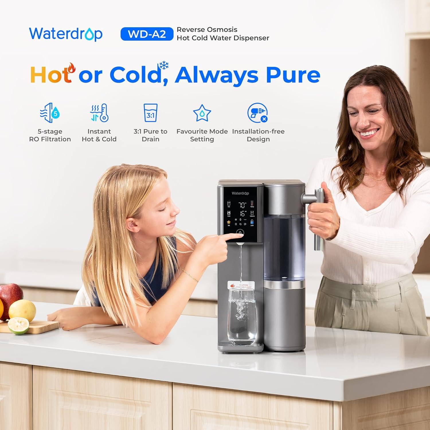 Sistema de Ósmosis Inversa Waterdrop WD-A2 Encimera 6 Temperaturas
