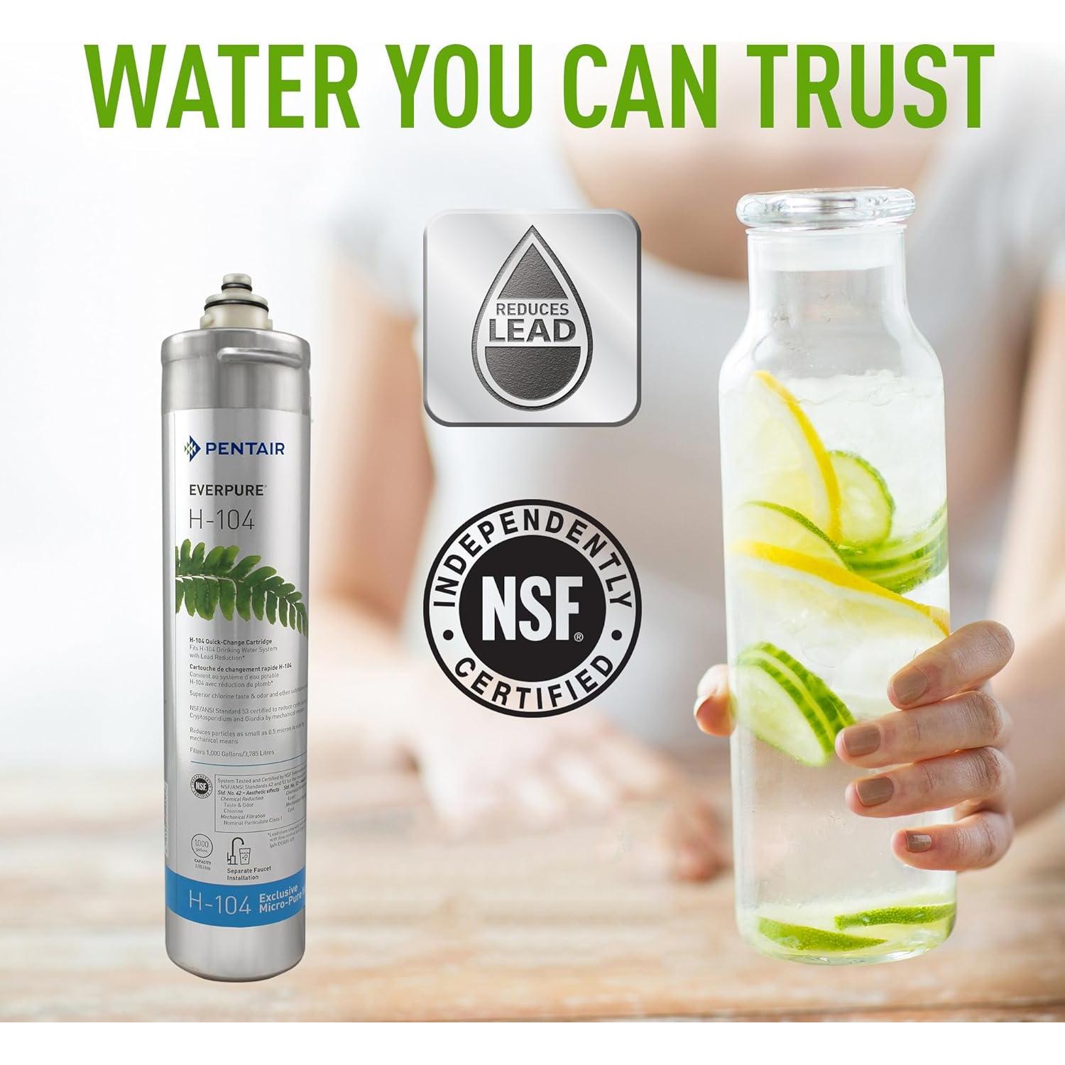 Sistema de Filtración de Agua Pentair Everpure H-104, 1000 Galones