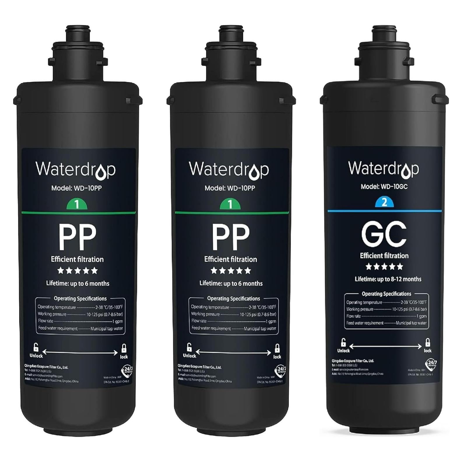 Filtro de agua Waterdrop WD-2PPGC 3 etapas 1.61 kg