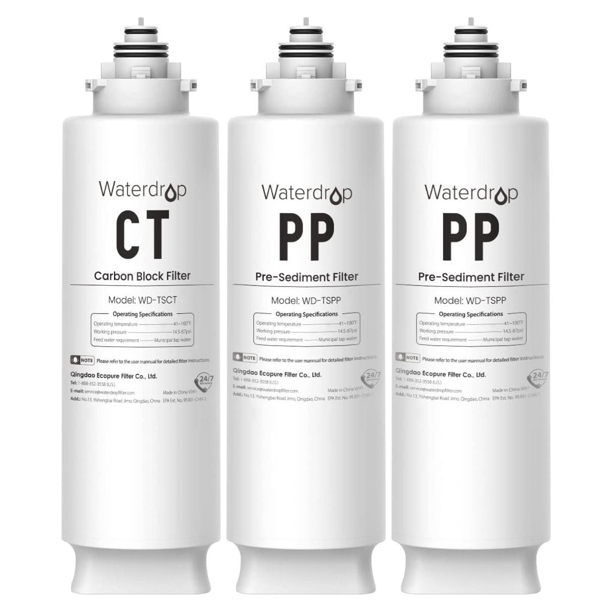 Filtro de Agua Waterdrop WD-TS2PPCT para Sistema Bajo Fregadero