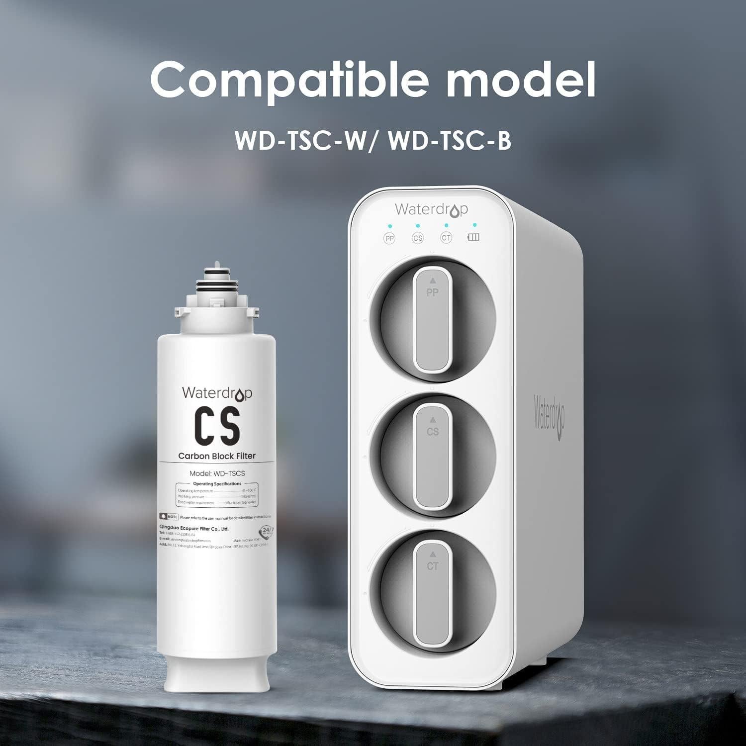 Filtro de agua bajo fregadero Waterdrop WD-TSCS, 1 paquete