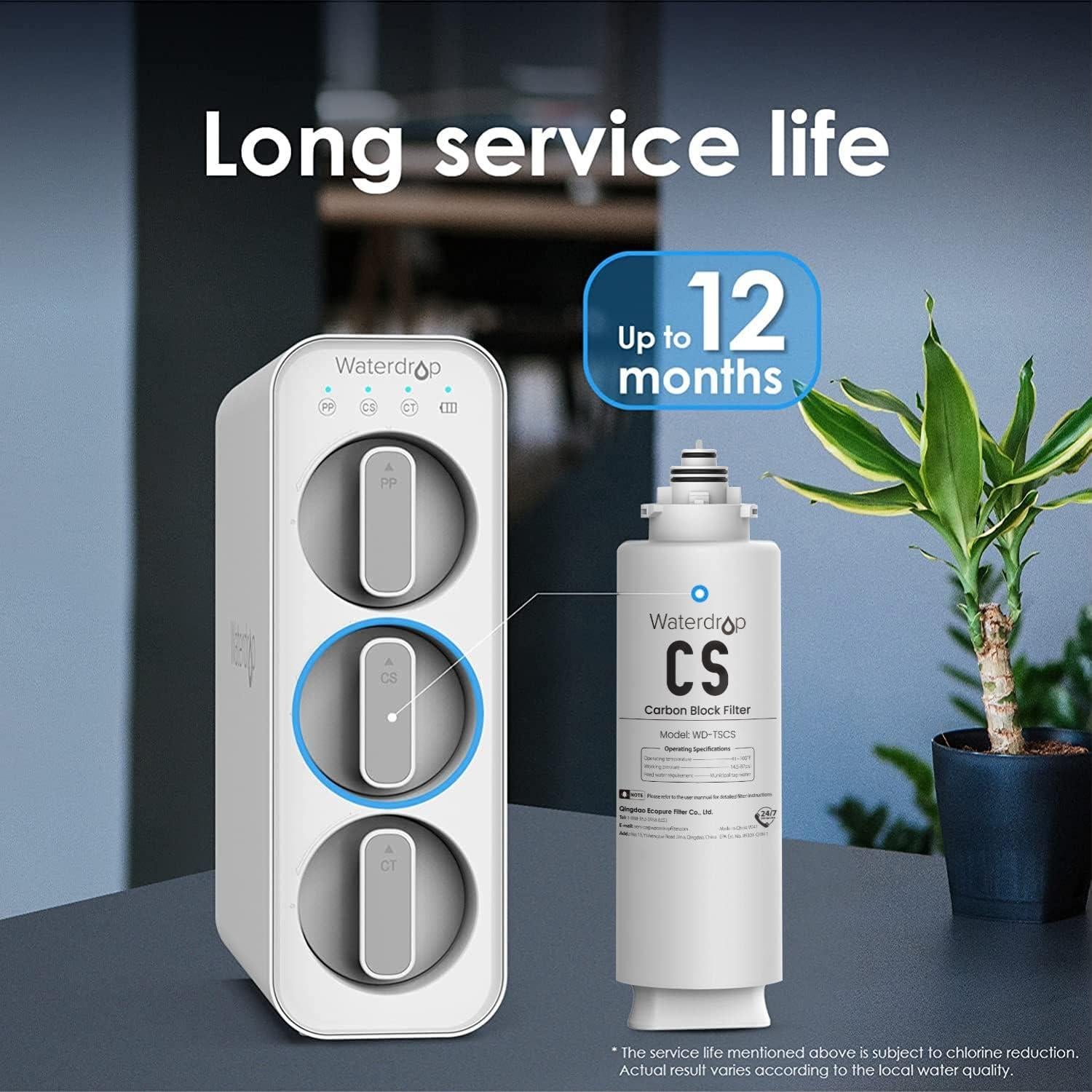 Filtro de agua bajo fregadero Waterdrop WD-TSCS, 1 paquete