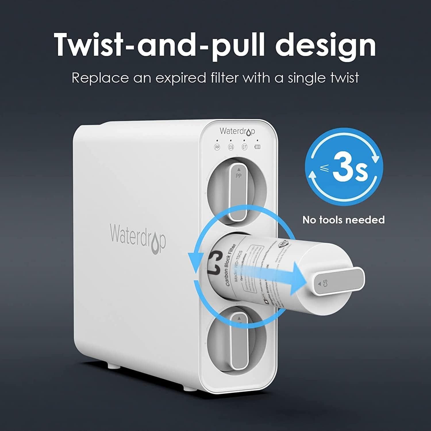 Filtro de agua bajo fregadero Waterdrop WD-TSCS, 1 paquete