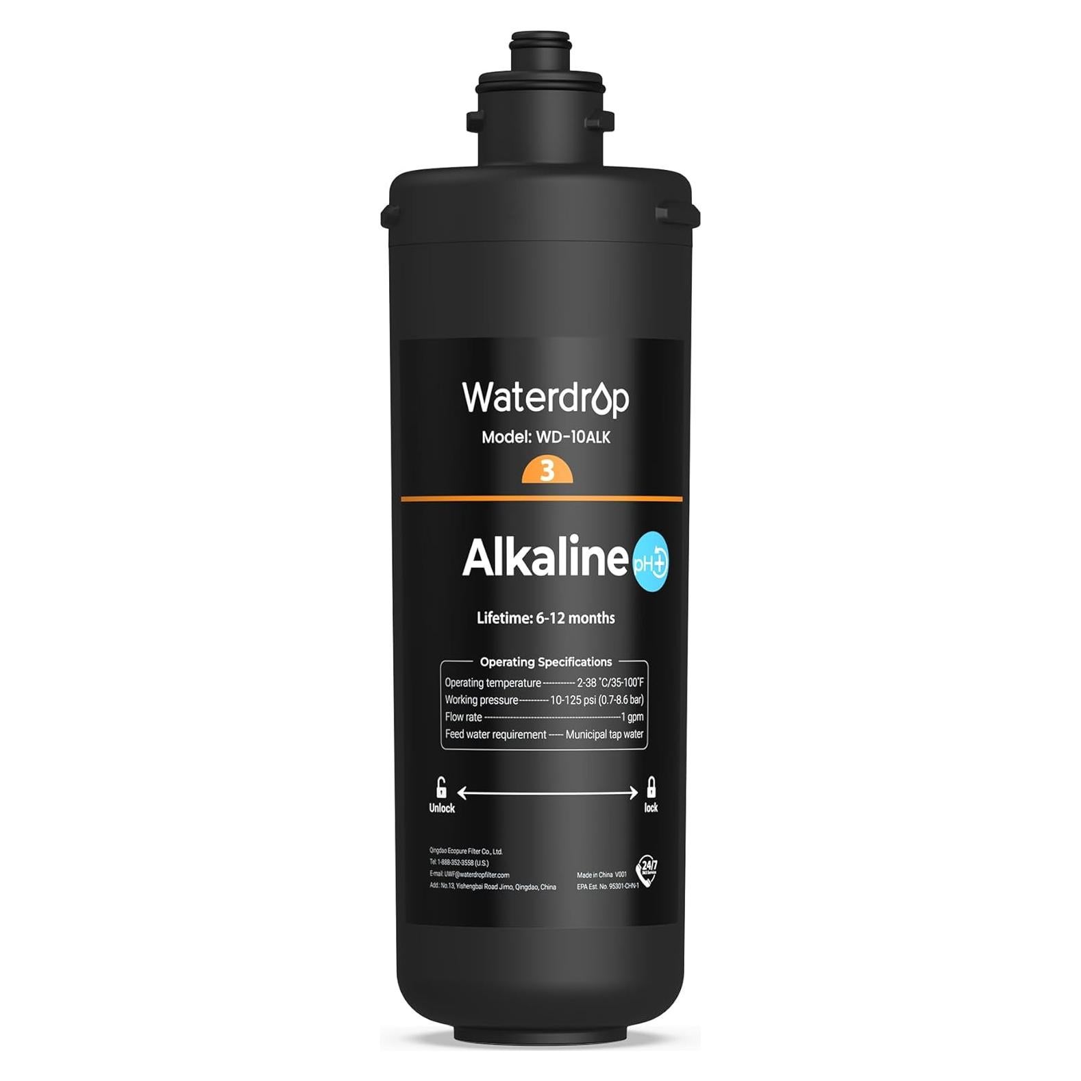 Filtro de agua alcalino Waterdrop WD-10ALK para fregadero