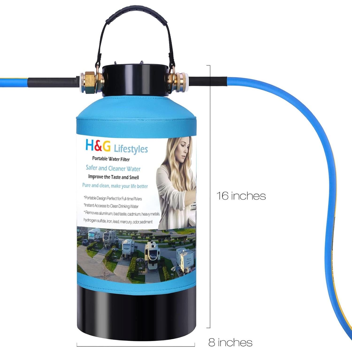 Filtro de Agua Portátil H&G para RV 5.48kg, Reducción de Cloro