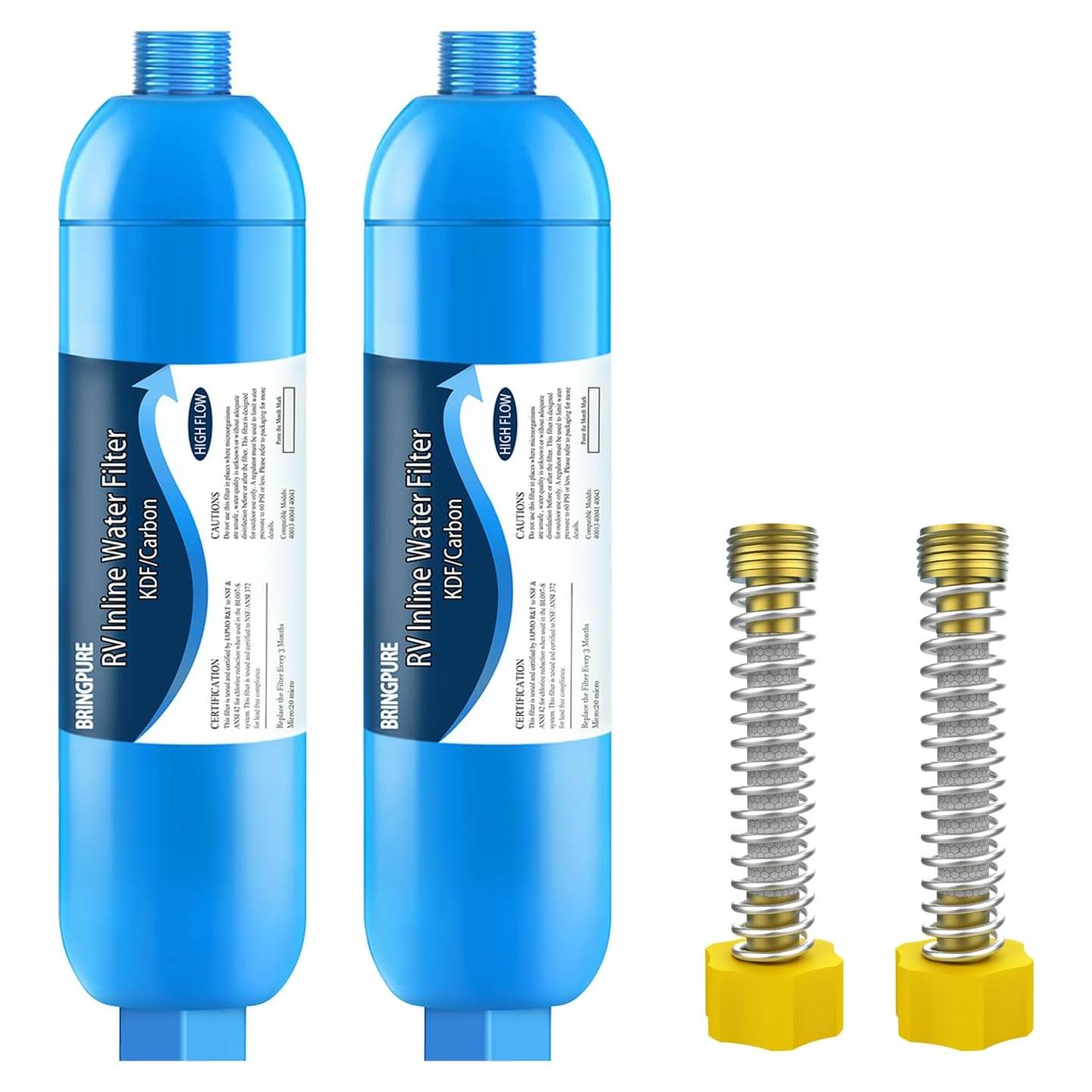 Filtro de Agua Inline Bringpure para RV - 2 Paquetes, Certificado NSF