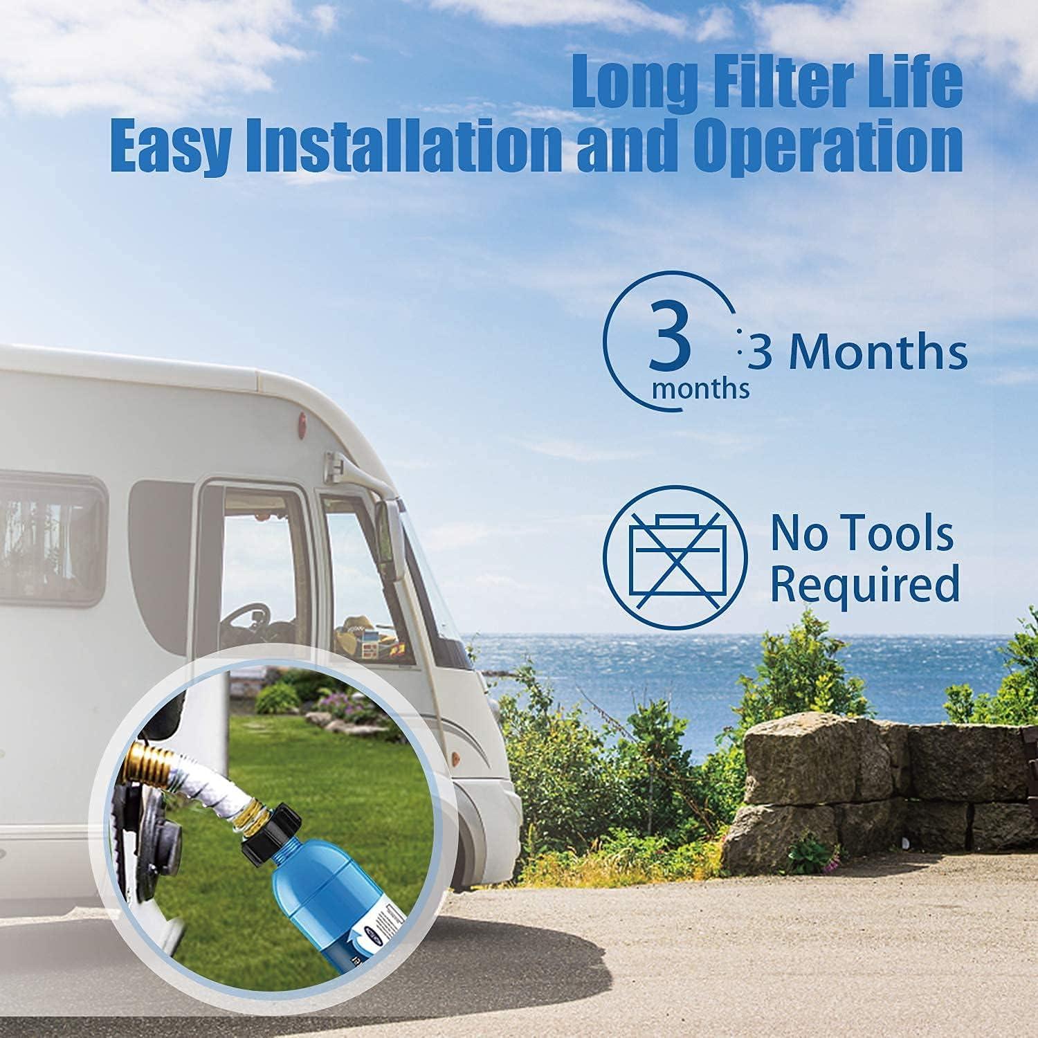 Filtro de Agua Inline Bringpure para RV - 2 Paquetes, Certificado NSF