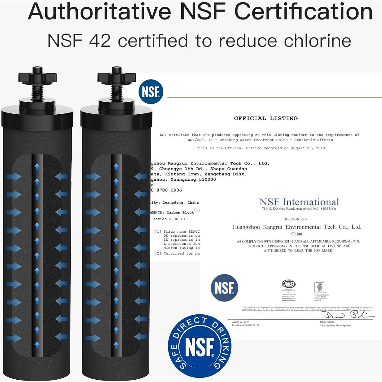 Filtros de Agua FACHIOO BB9-2, Carbono Activado, Paquete de 2