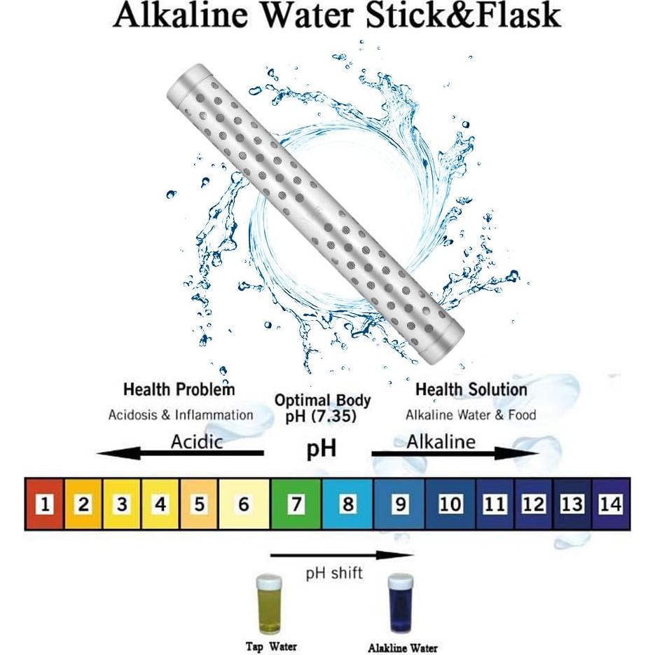 2 Piezas Varilla Purificadora de Agua Alcalina Qusea 500ml