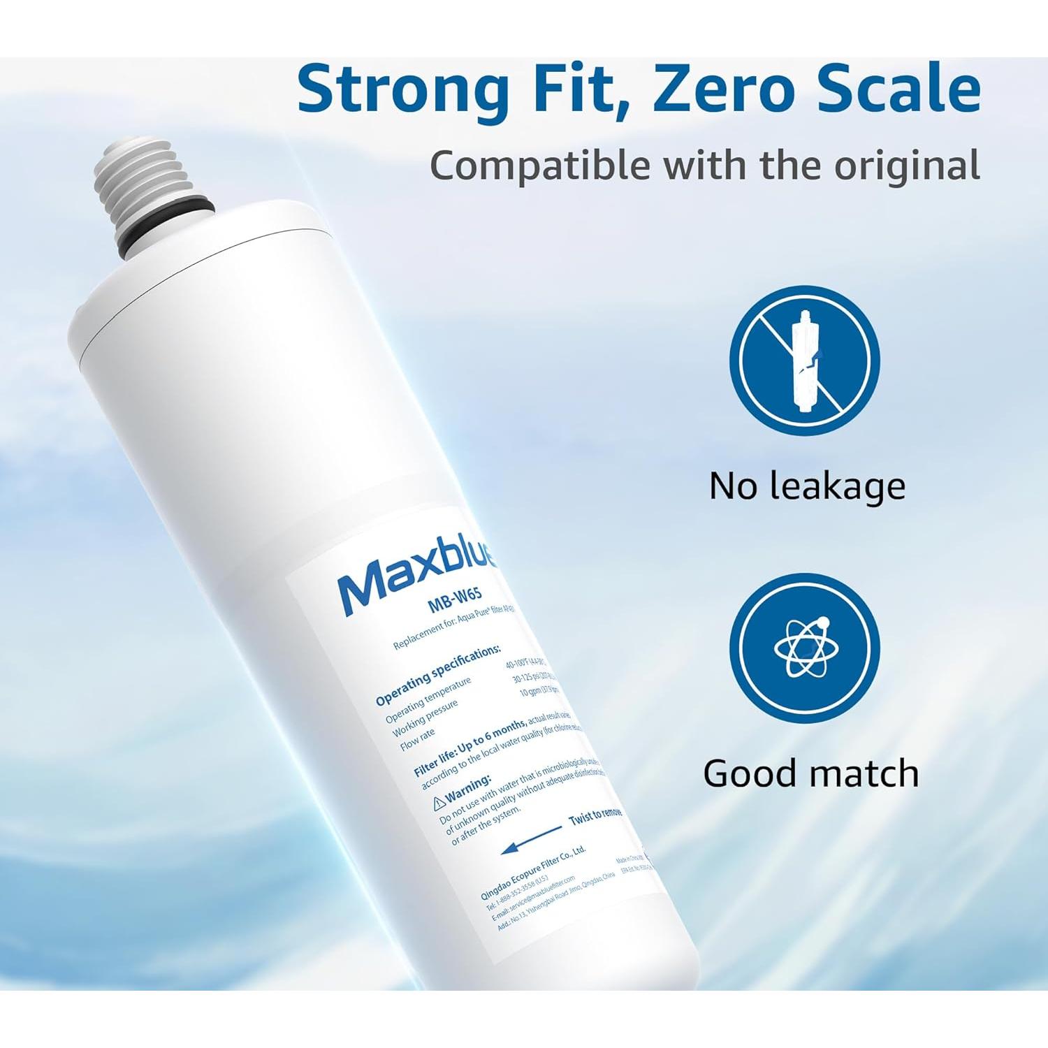 Filtro de Agua Inhibidor de Escala Maxblue MB-W65 - Paquete de 3